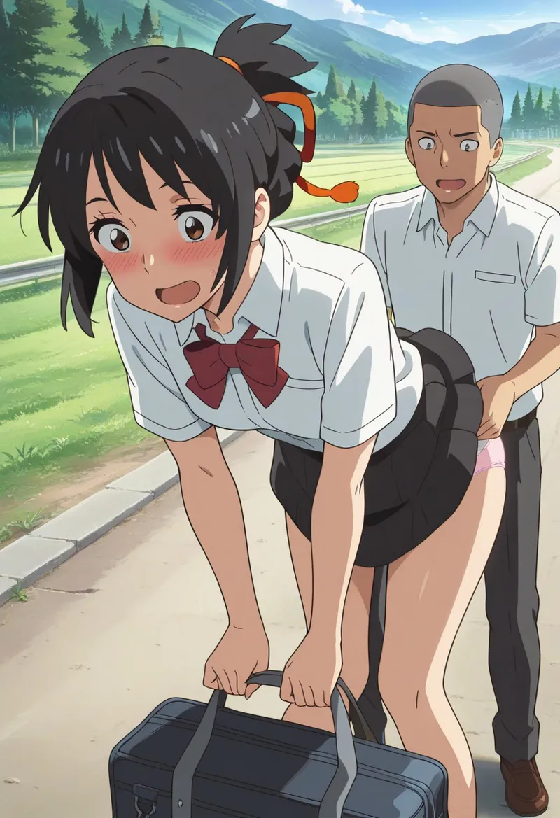 Mitsuha sex in the woods [AI generated] - page12