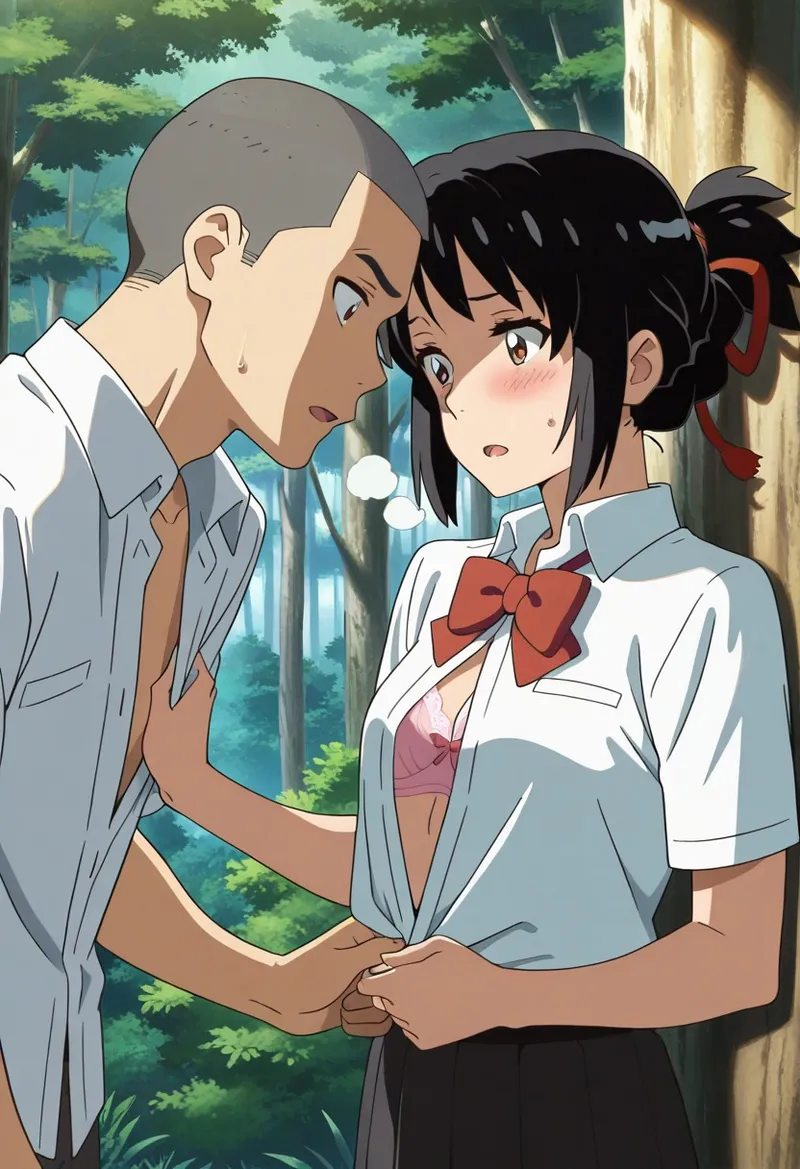 Mitsuha sex in the woods [AI generated] - page123