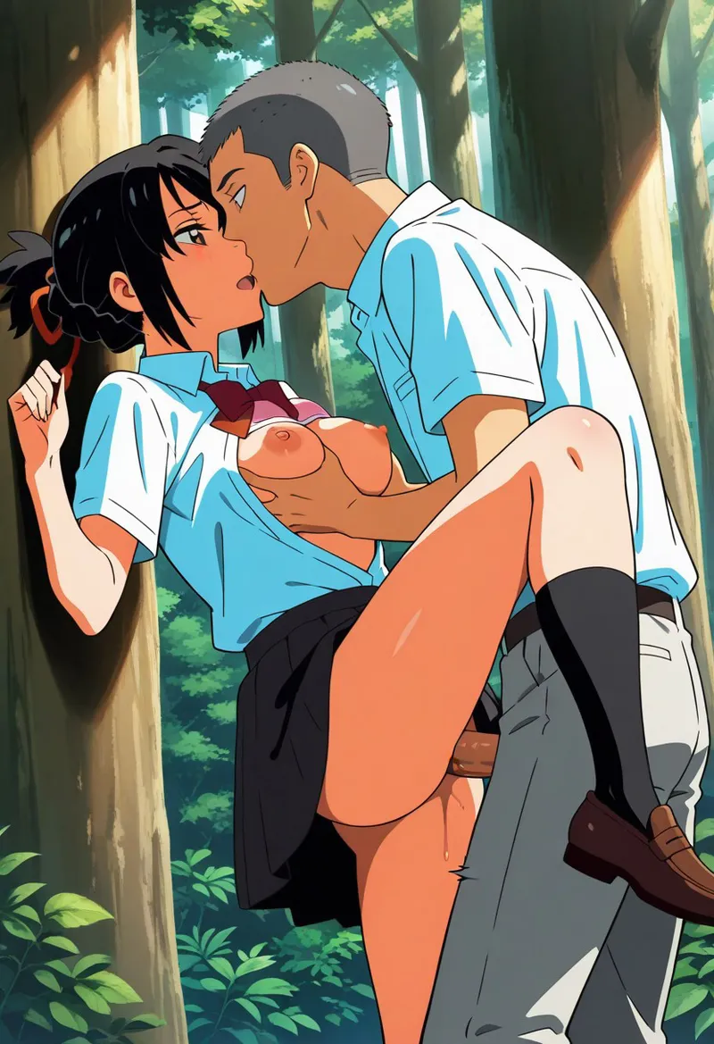 Mitsuha sex in the woods [AI generated] - page152