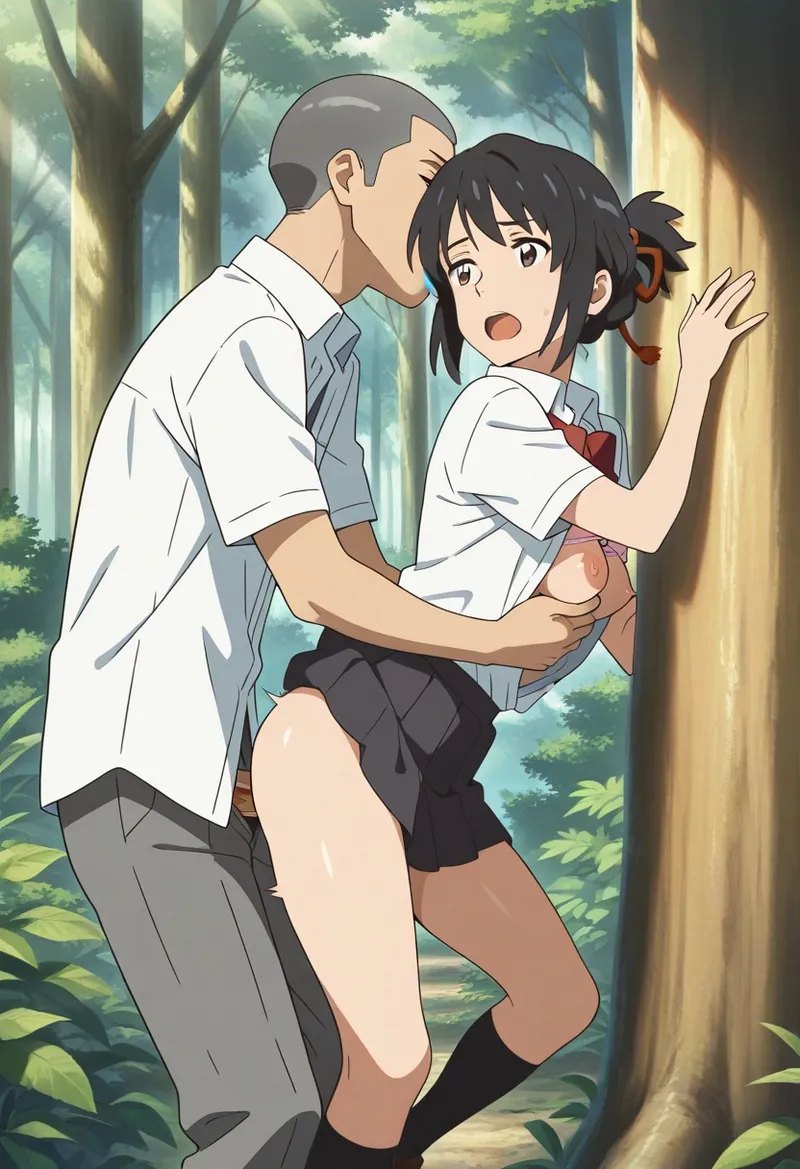 Mitsuha sex in the woods [AI generated] - page159