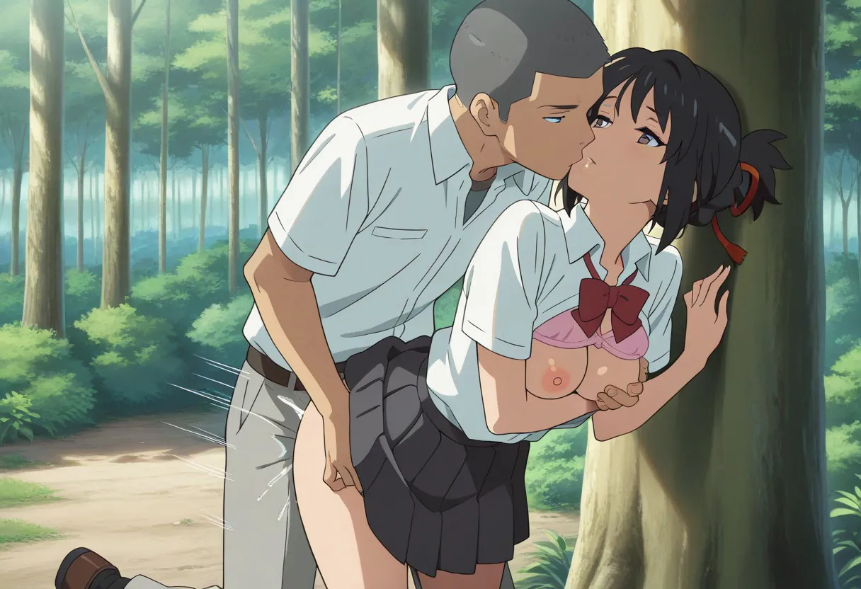 Mitsuha sex in the woods [AI generated] - page175