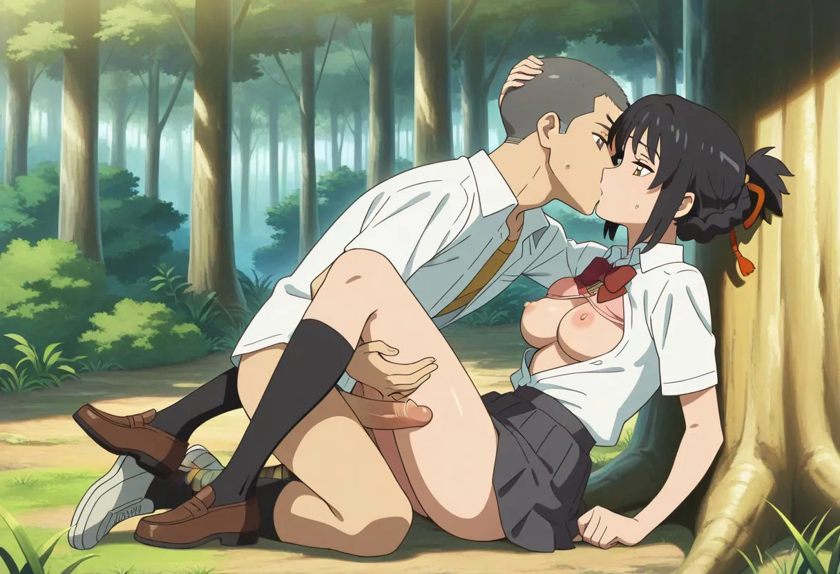 Mitsuha sex in the woods [AI generated] - page209