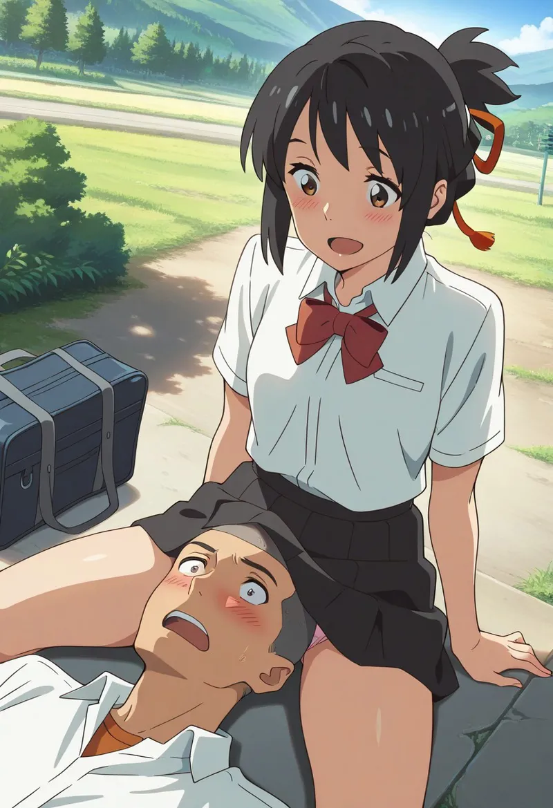 Mitsuha sex in the woods [AI generated] - page21