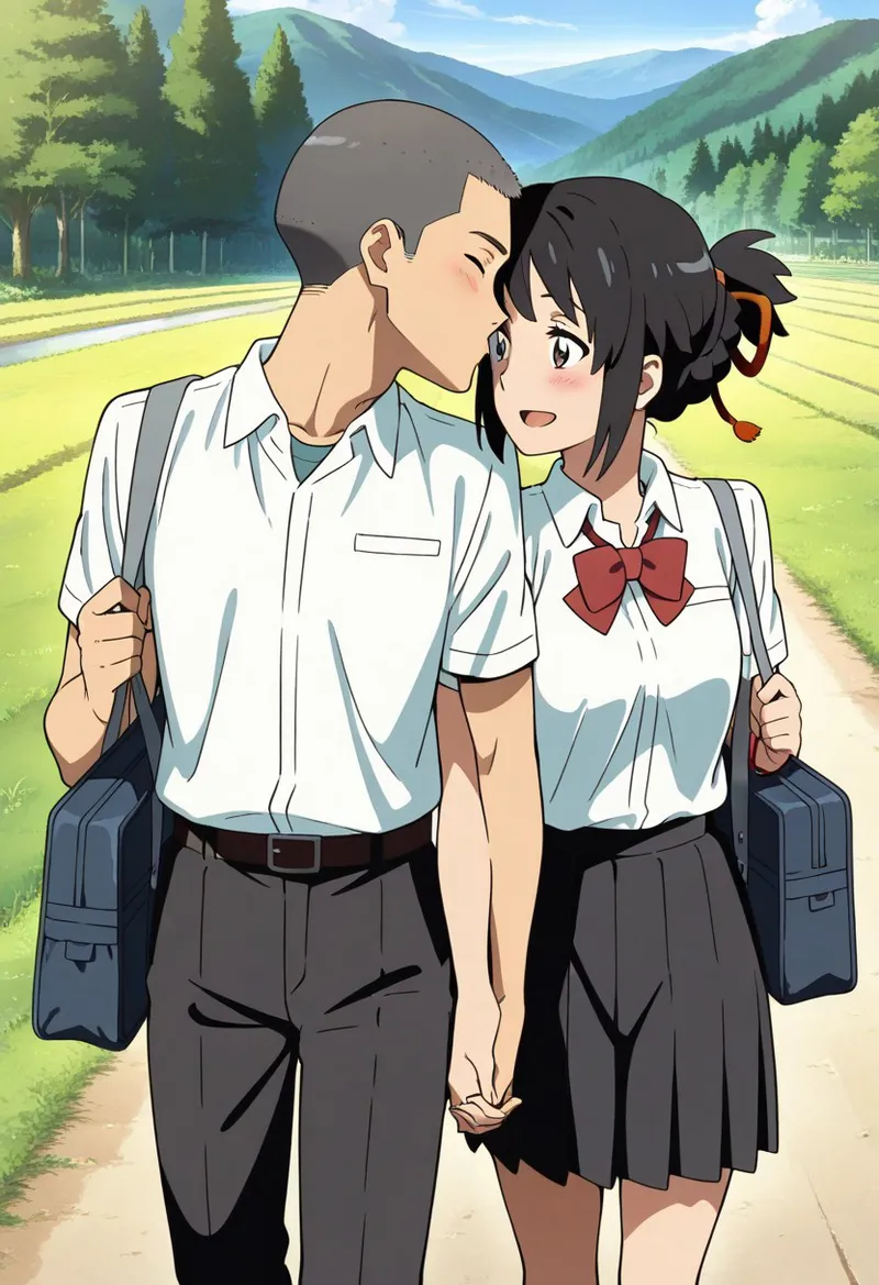 Mitsuha sex in the woods [AI generated] - page345