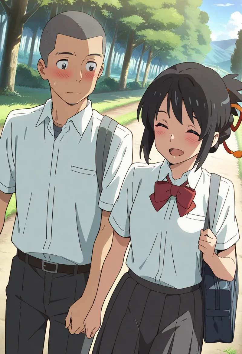 Mitsuha sex in the woods [AI generated] - page346