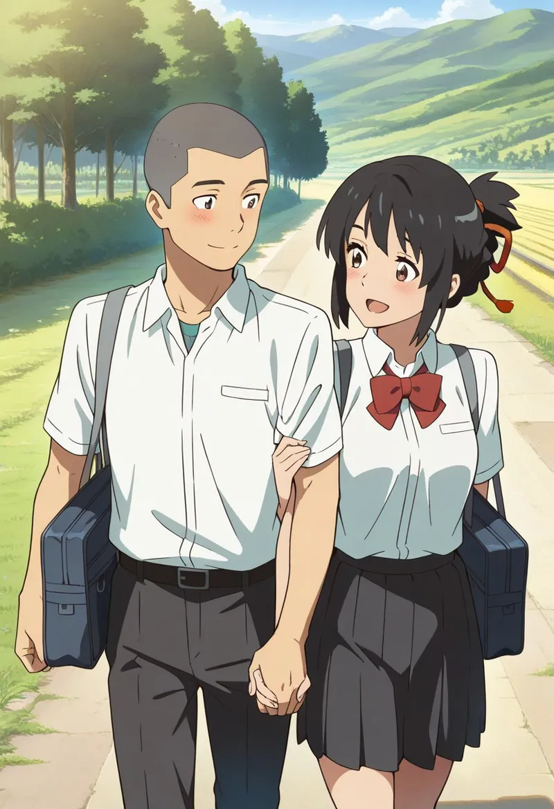 Mitsuha sex in the woods [AI generated] - page347