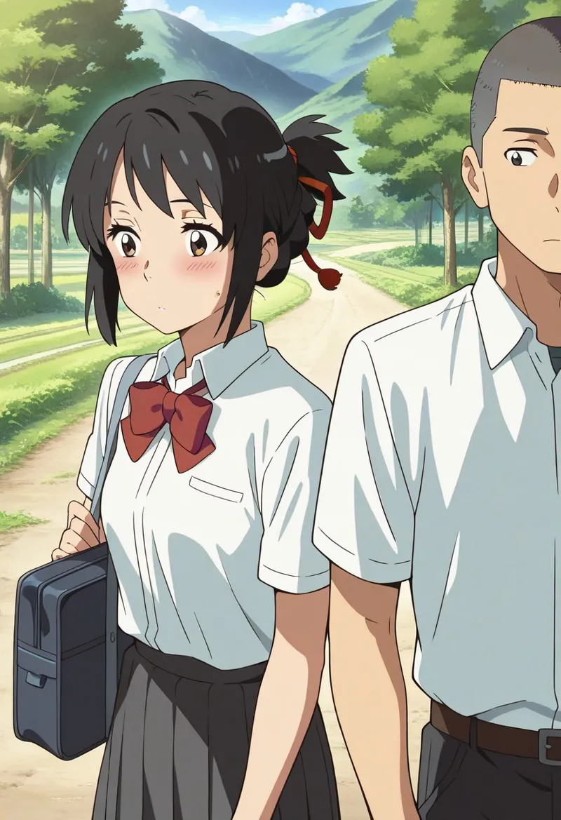 Mitsuha sex in the woods [AI generated] - page35