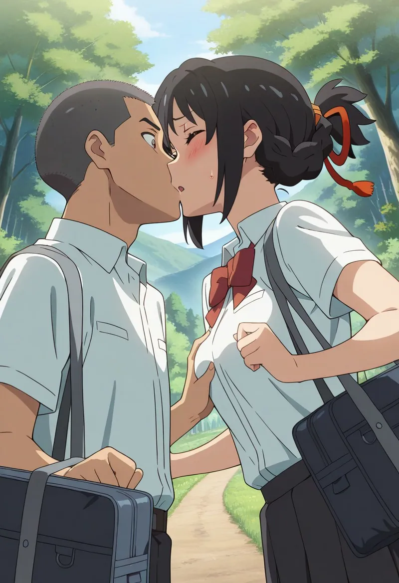 Mitsuha sex in the woods [AI generated] - page93