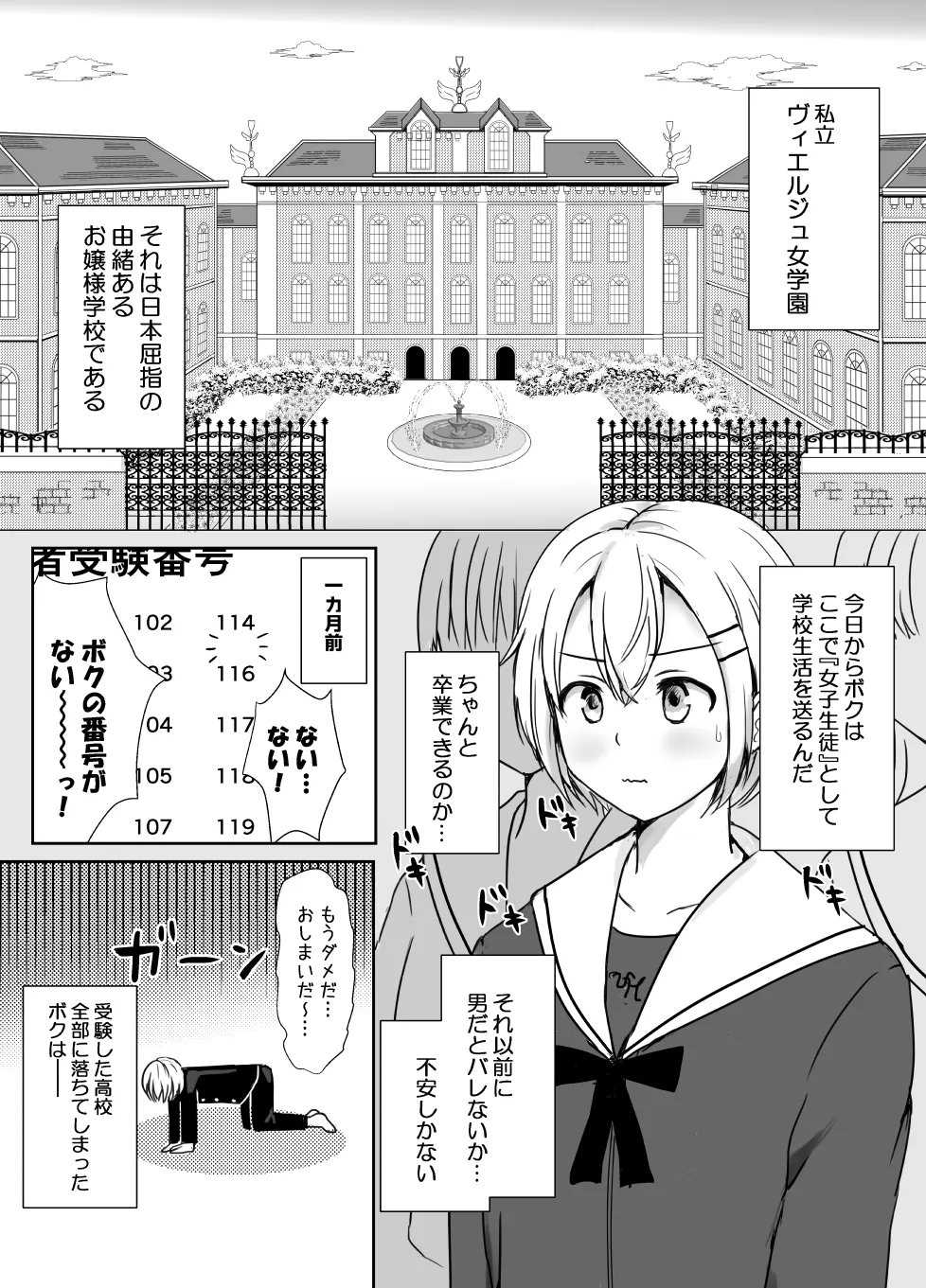 志望校に全落ちしたボクがお嬢様学校に入学した話 - page3