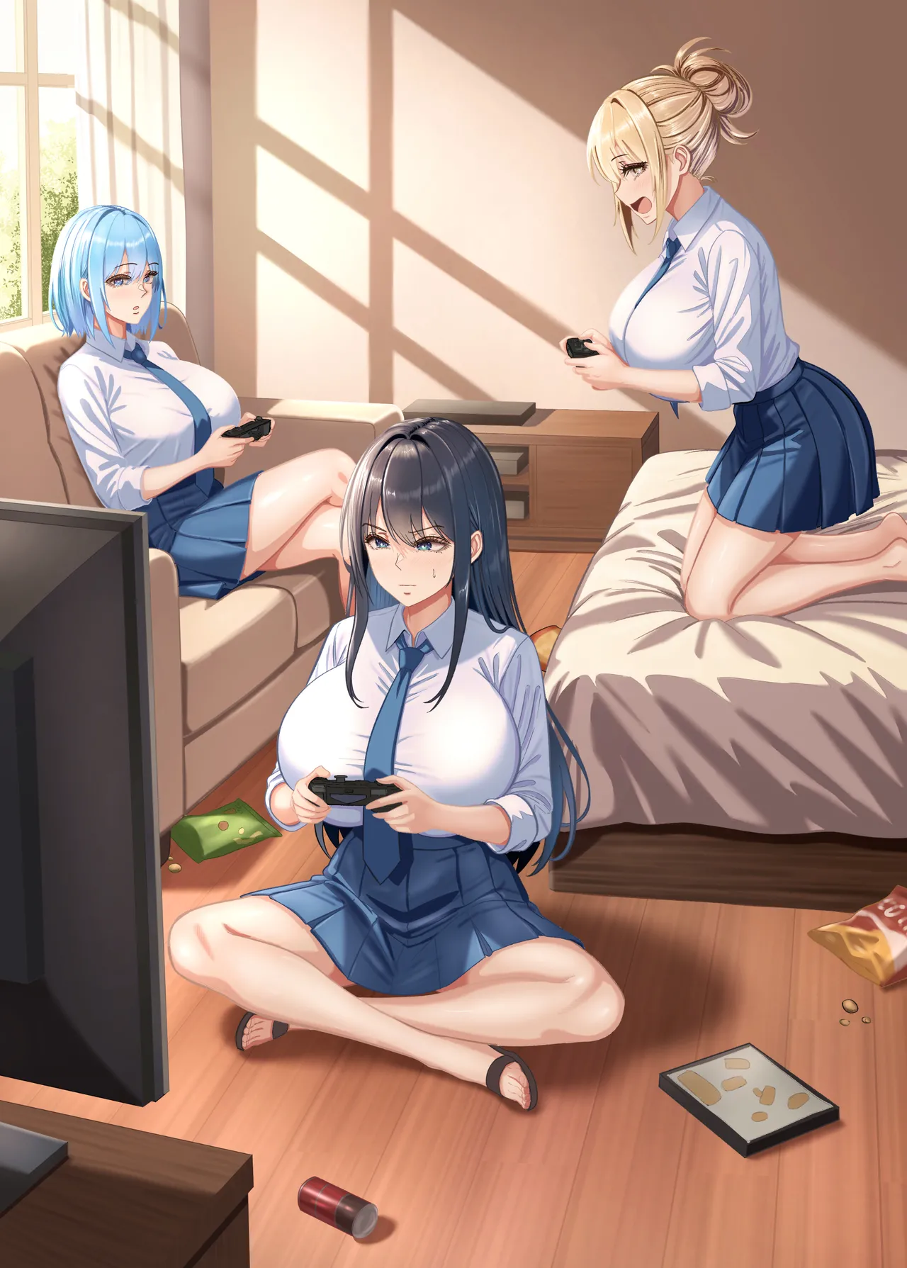 俺の部屋、入りびたりギャルだらけ -爆乳美ギャルと4P中出しライフ- - page2