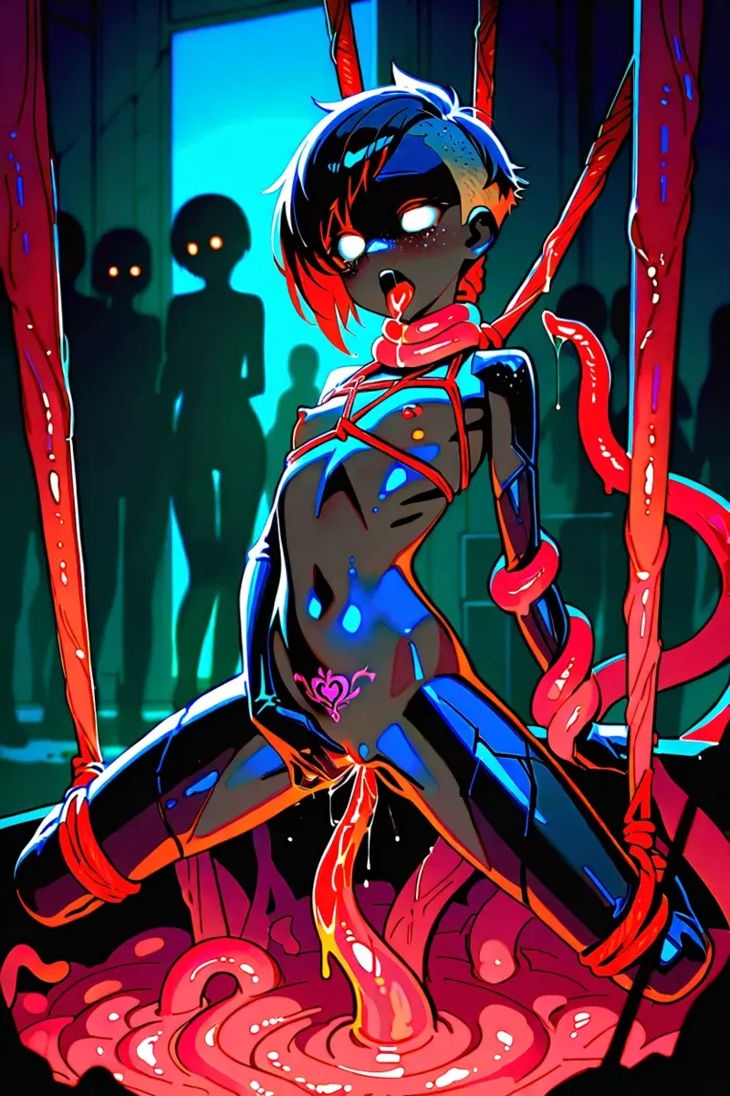 'Love, Death, & Slime' - Slime, Shibari, Asphyxiation, Wooden Horse, and Petrification - AI Generated - page39