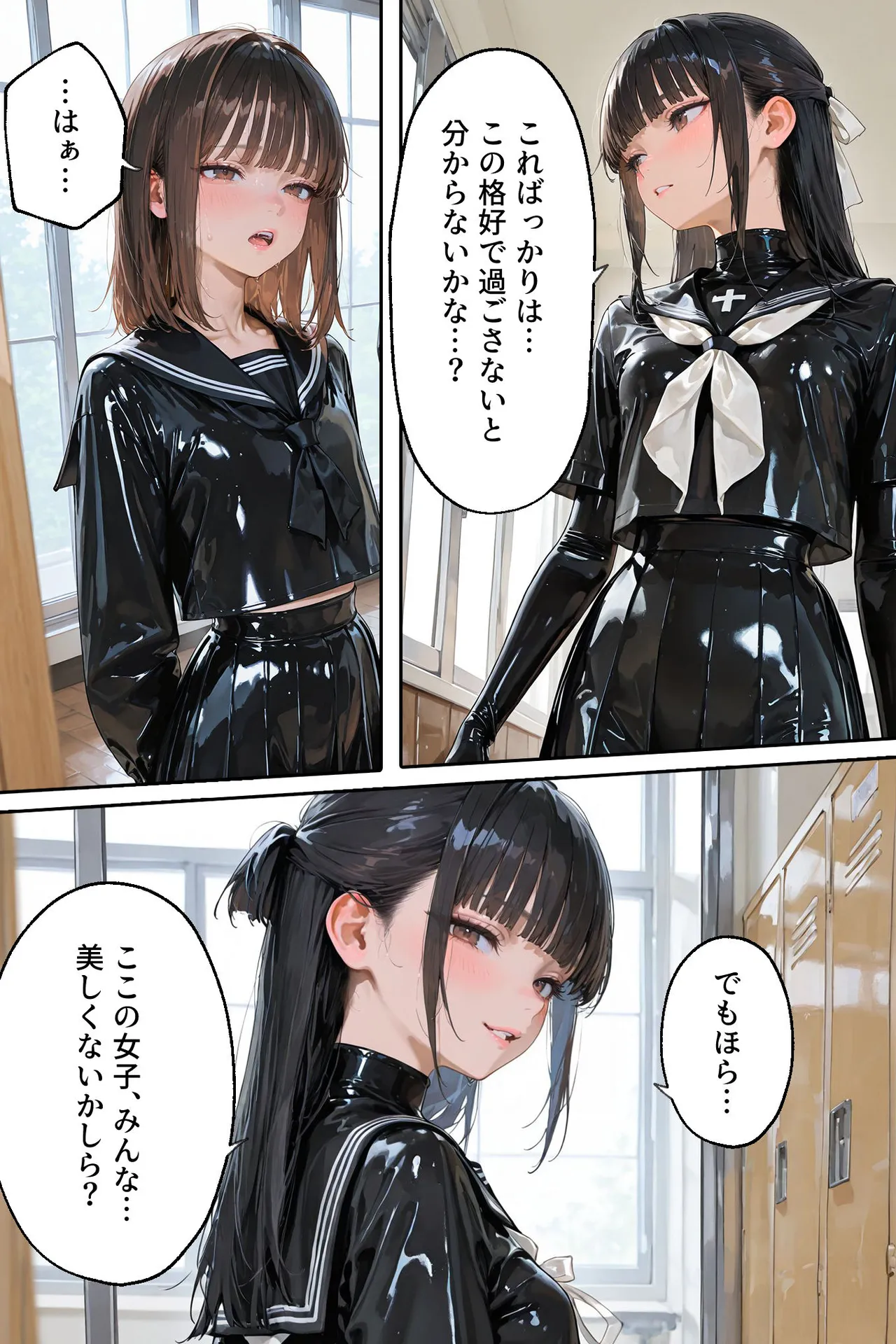 百合キス｜護謨学院『ラバーセーラー服着用レッスン - page18