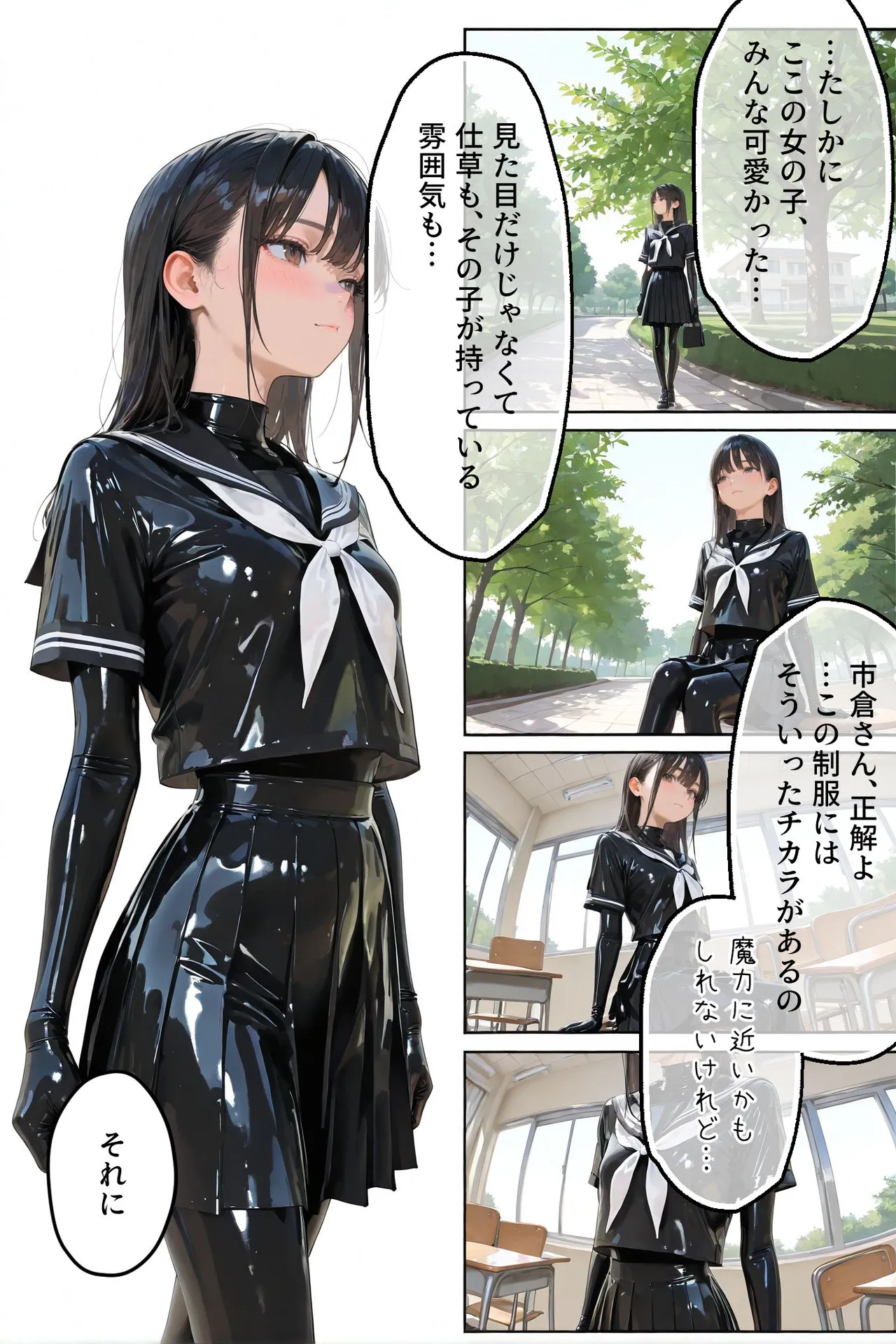 百合キス｜護謨学院『ラバーセーラー服着用レッスン - page19