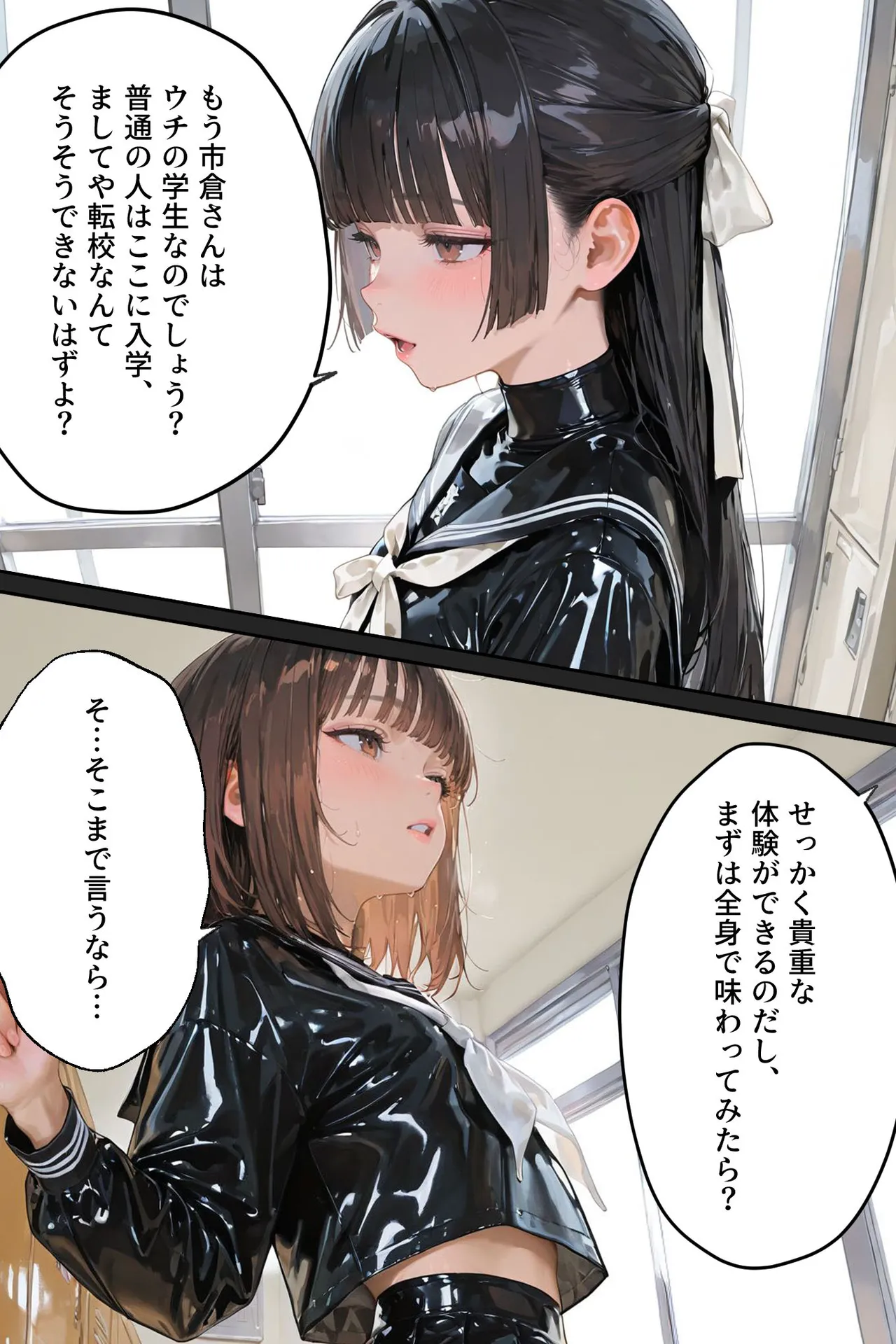 百合キス｜護謨学院『ラバーセーラー服着用レッスン - page20