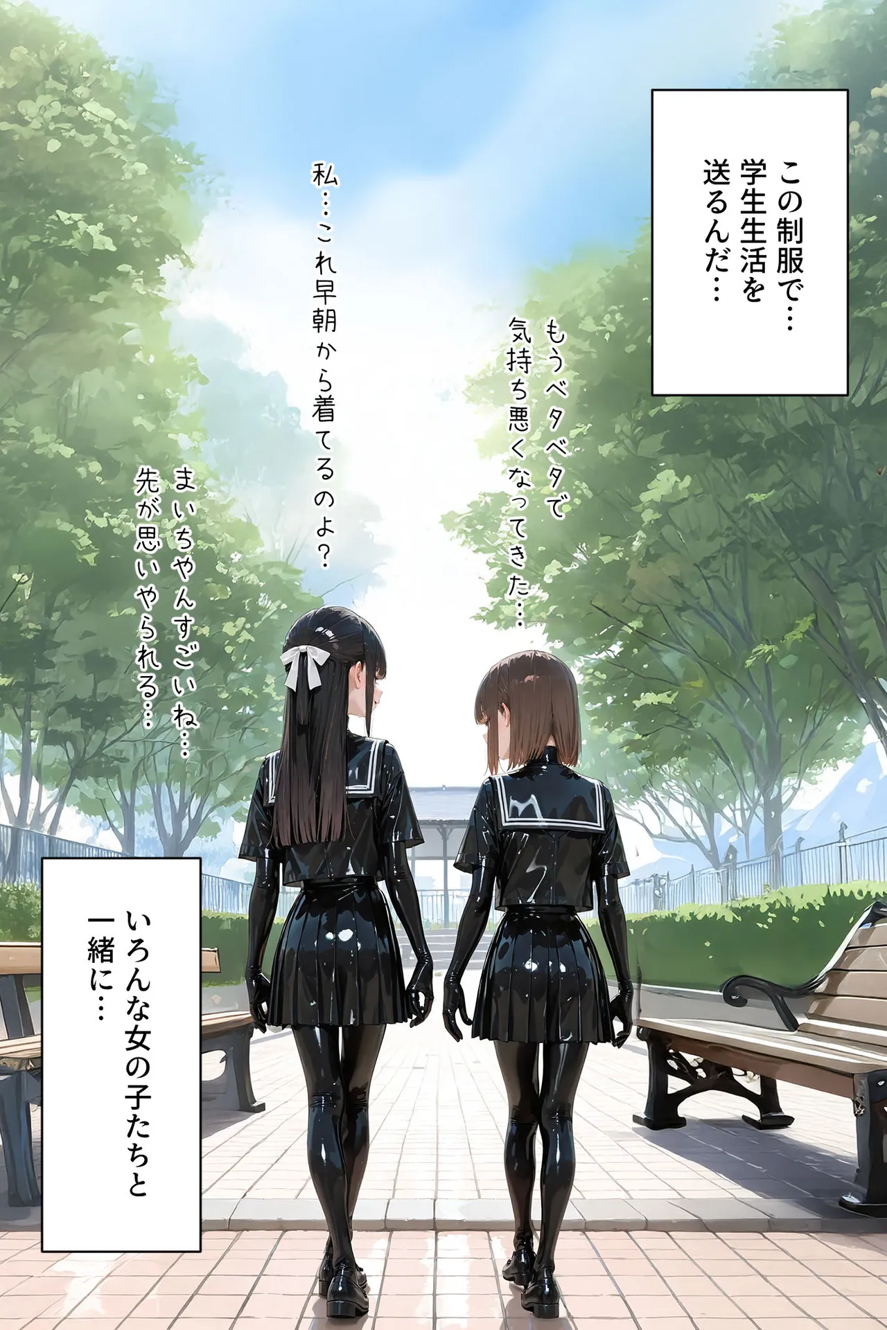 百合キス｜護謨学院『ラバーセーラー服着用レッスン - page70