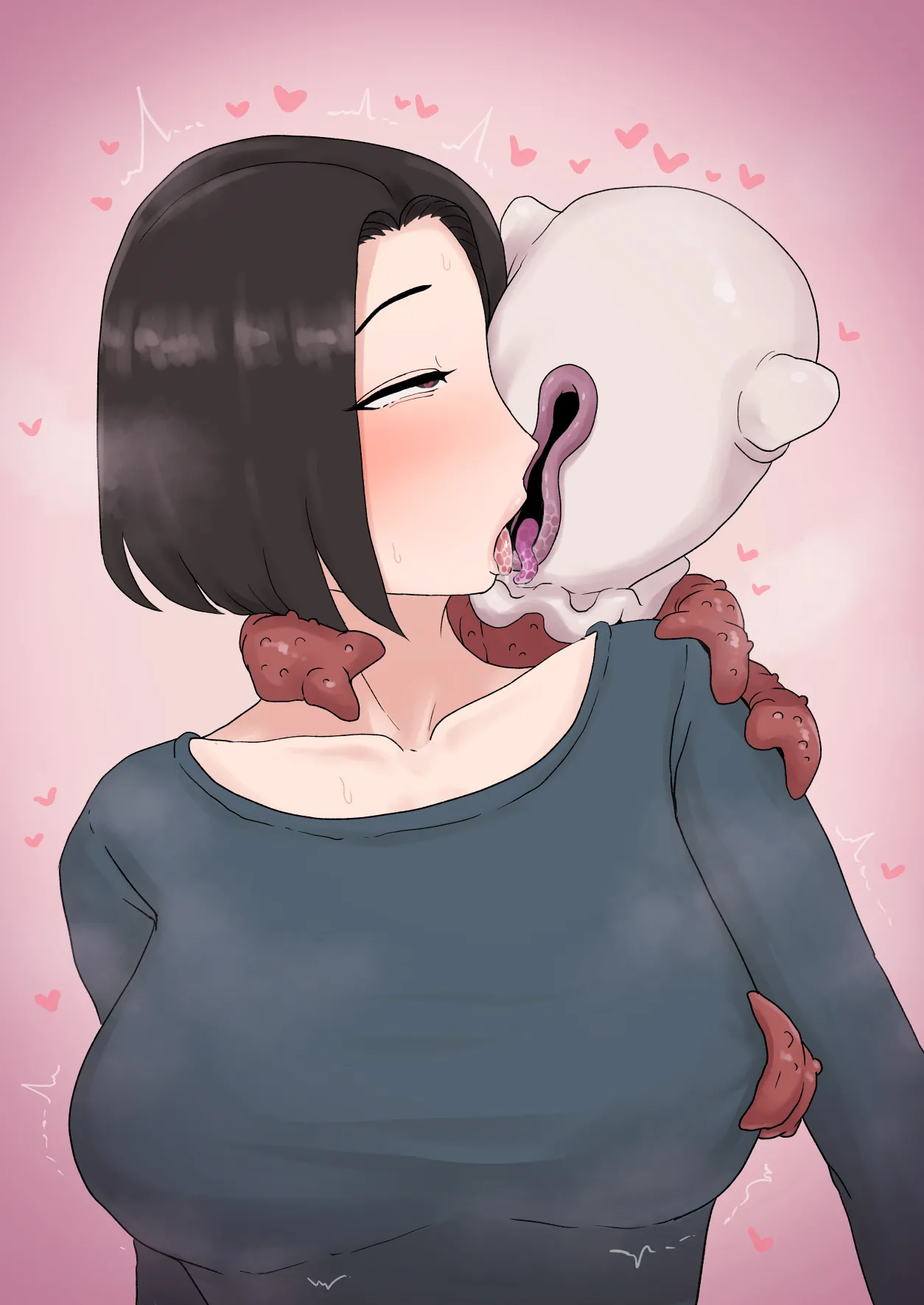 異形に愛され、堕ちる人妻 - page376