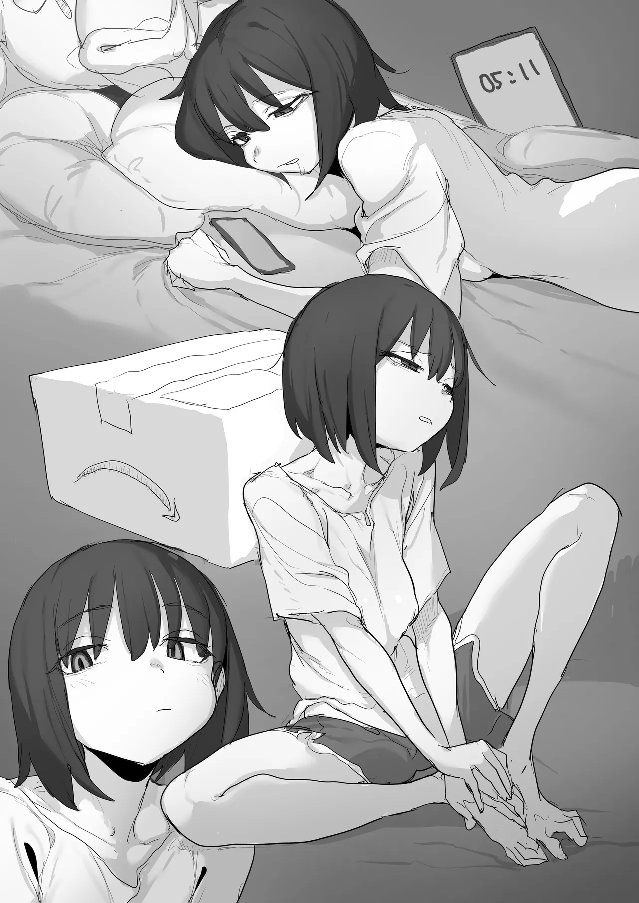 クリが勃起しすぎて眼帯ビキニに引っかかる子の寝起きオナニー - page8