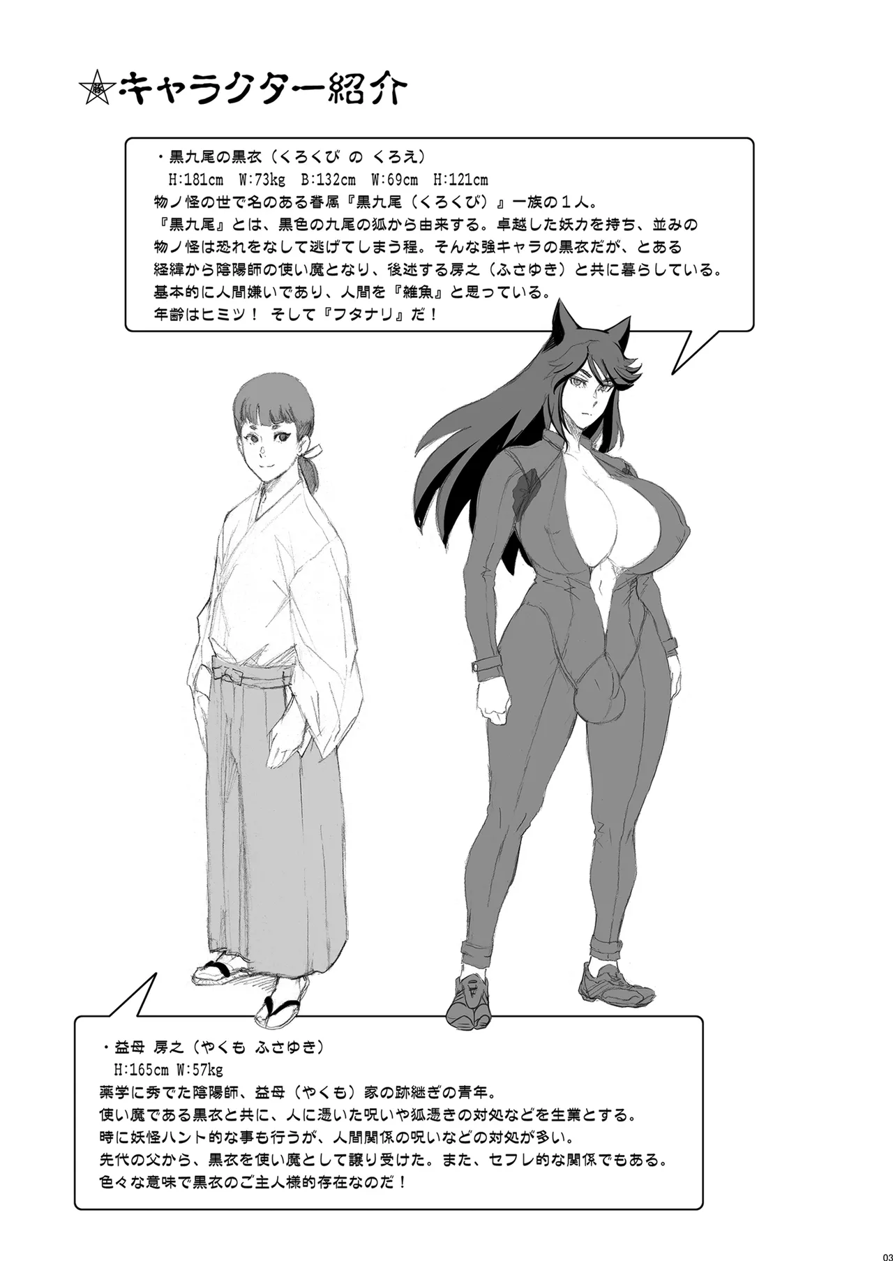 日本ツンツンふたなり妖狐を豚々に躾けちゃうお話 - page3