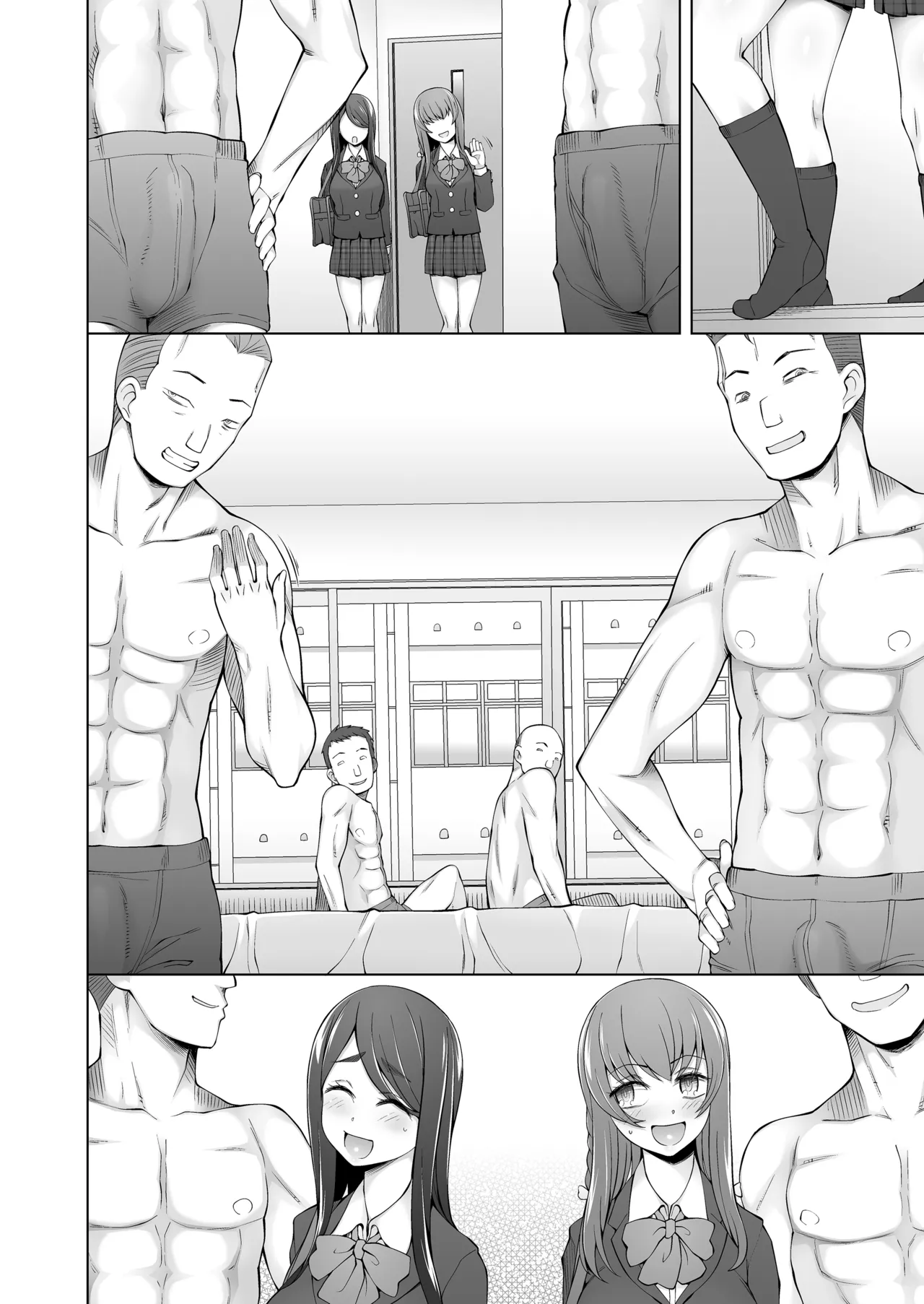 校舎の向かいのマジックミラー 学友が見える窓の内側で私達は全裸にされて弄ばれるの…(セリフ無し) - page12