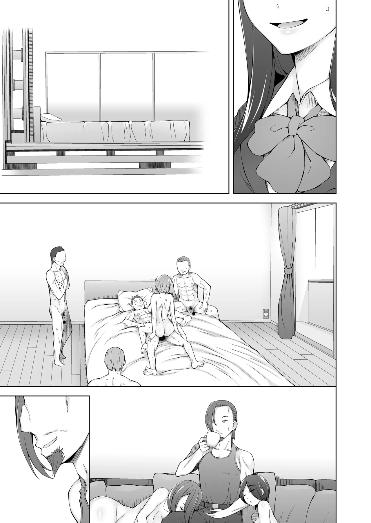 校舎の向かいのマジックミラー 学友が見える窓の内側で私達は全裸にされて弄ばれるの…(セリフ無し) - page13