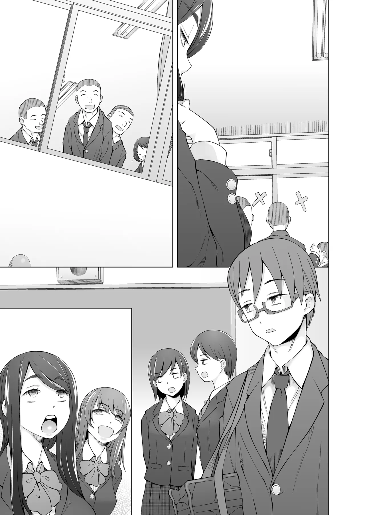 校舎の向かいのマジックミラー 学友が見える窓の内側で私達は全裸にされて弄ばれるの…(セリフ無し) - page5