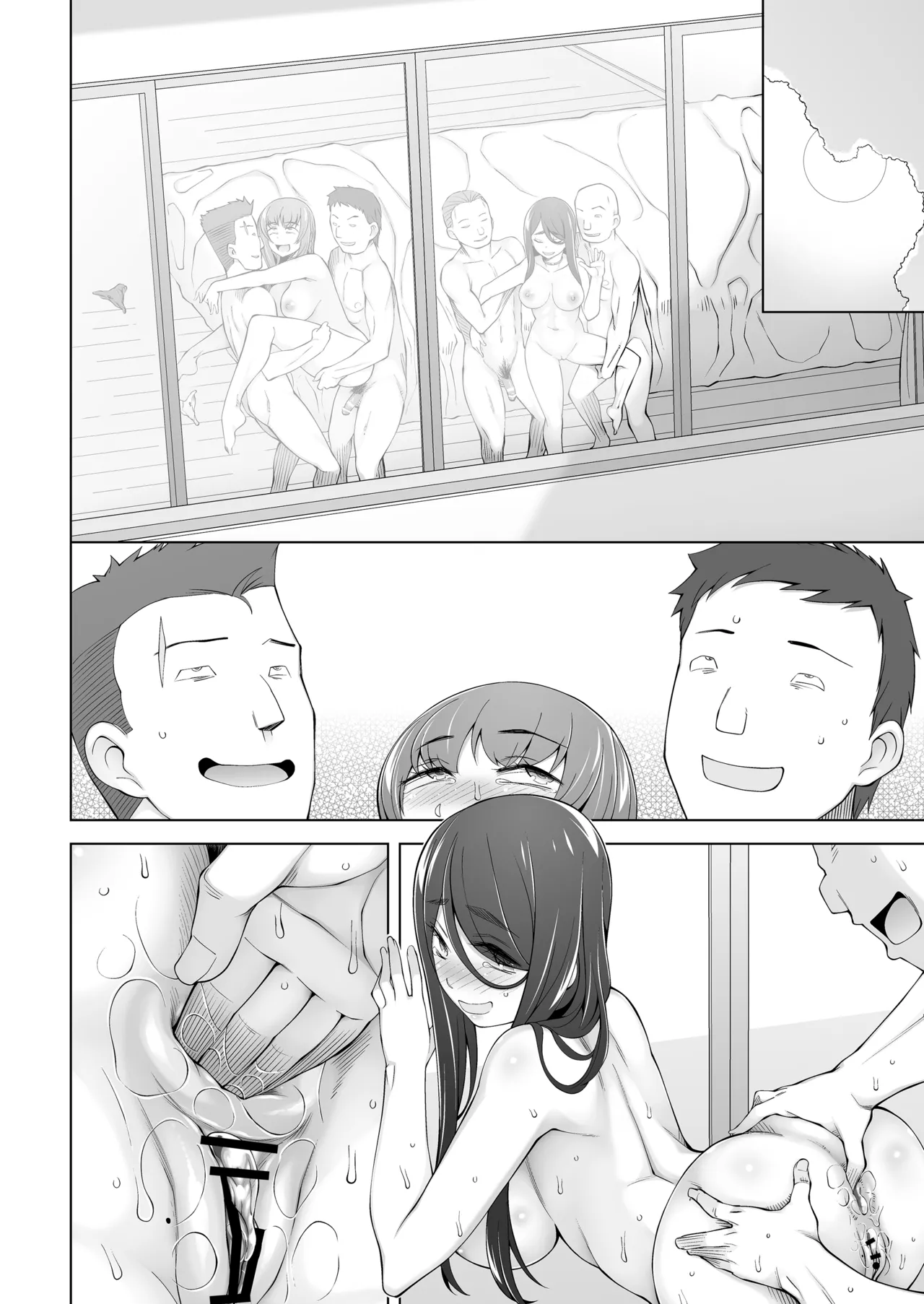 校舎の向かいのマジックミラー 学友が見える窓の内側で私達は全裸にされて弄ばれるの…(セリフ無し) - page60