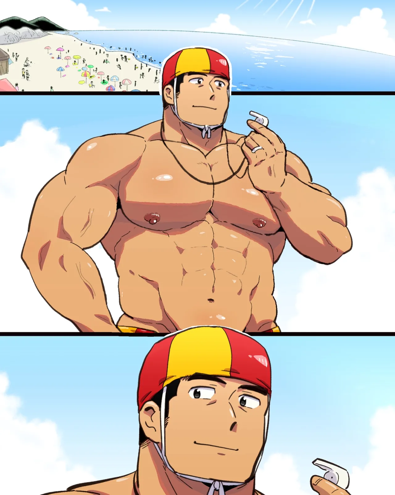 催眠アプリの暴走で大事な友達のノンケ巨根マッチョ2人と3P中出し雄交尾しちゃった件 - page2