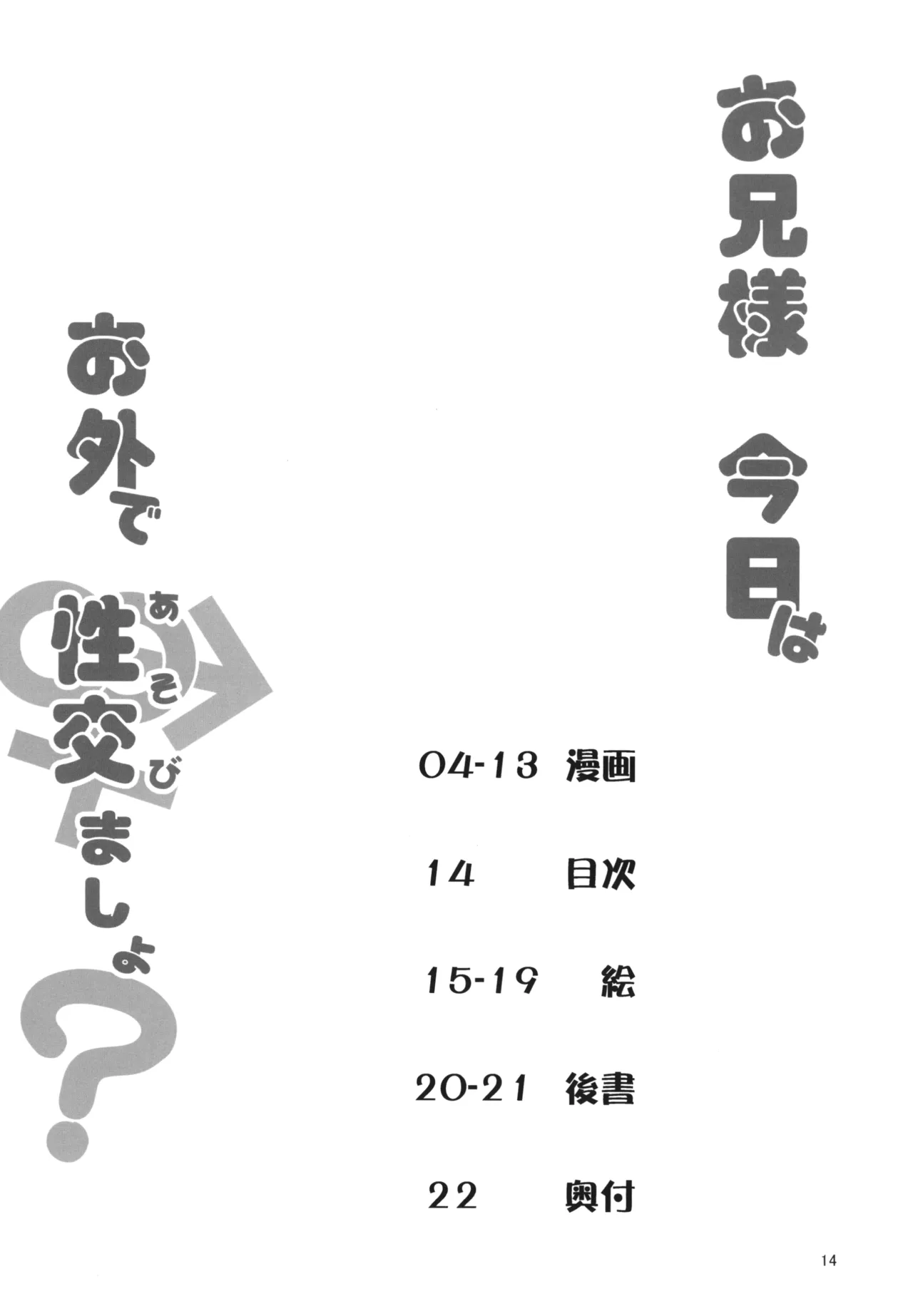 お兄様今日はお外であそびましょ? - page14