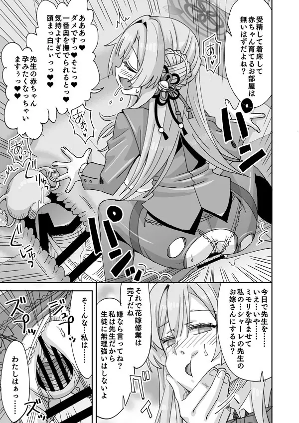 ブルアカミモリと先生の入れ替わりえっち - page14