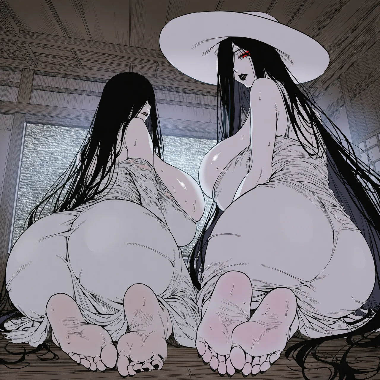 xXxBATxXx IMILF Hasshaku-sama & Sadako [AI Generated] - page3