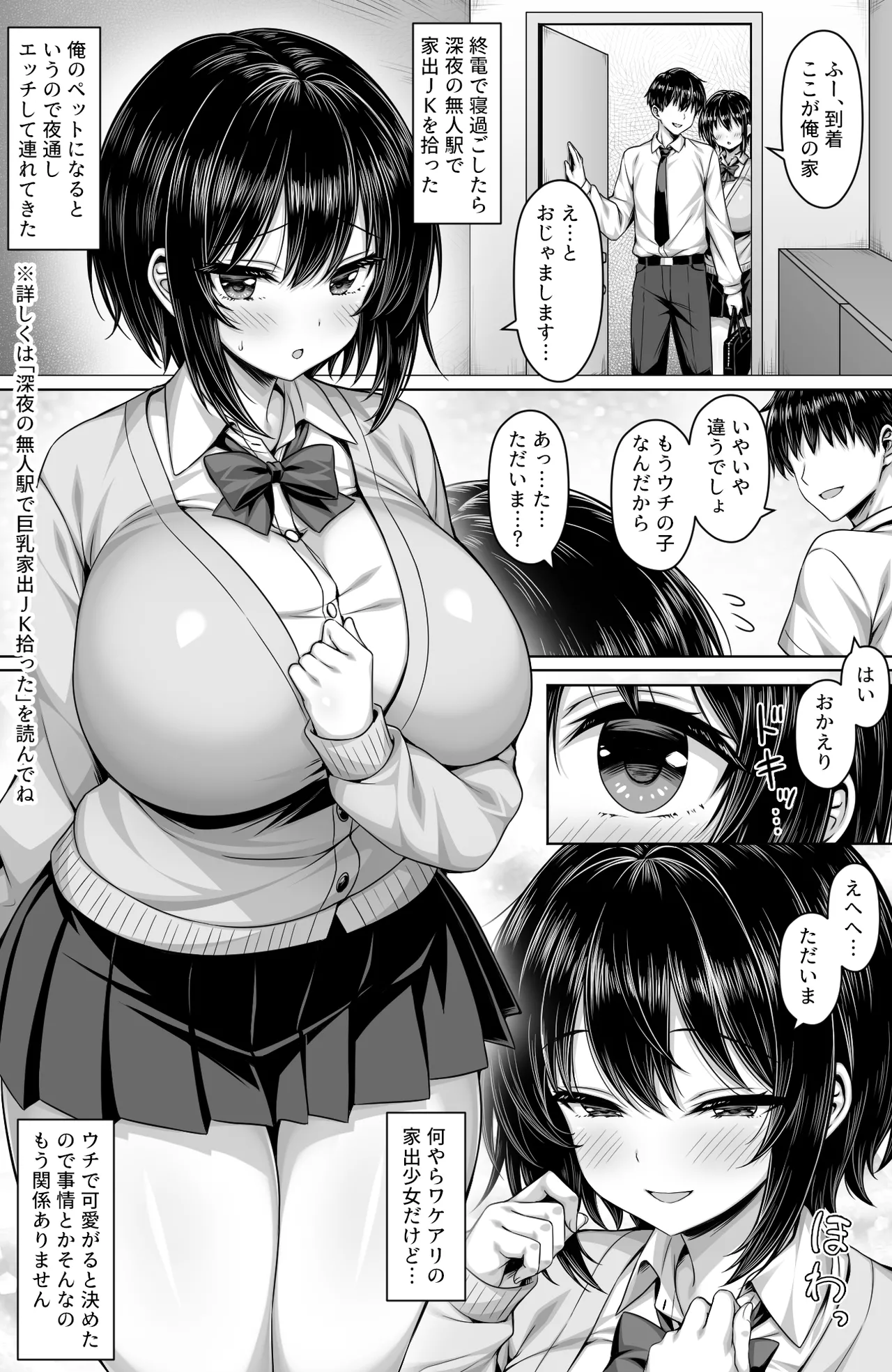 深夜の無人駅で拾った巨乳家出JKの飼い主の日常 - page2