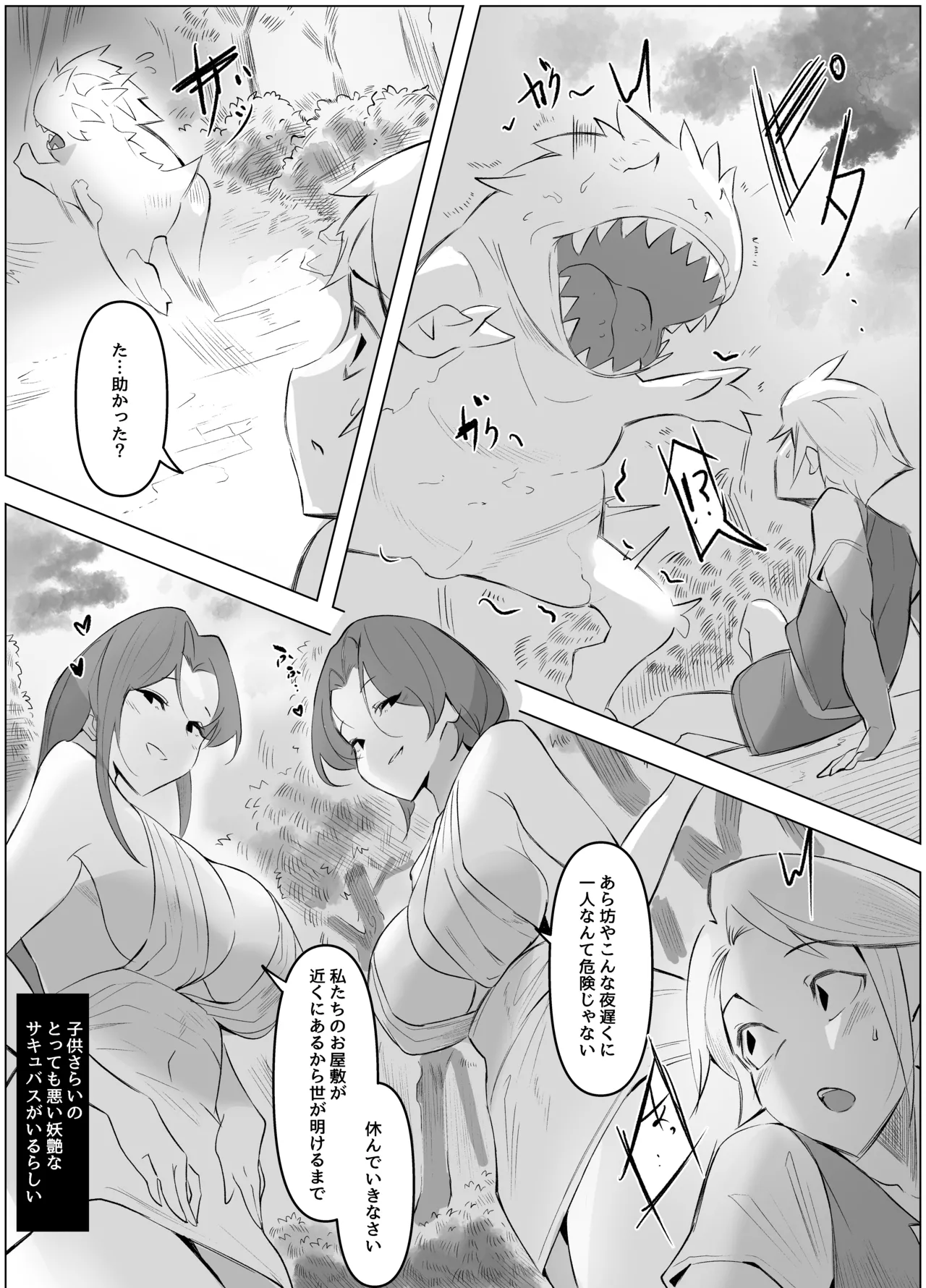 淫乱熟女姉妹サキュバスに搾り取られるお話 - page3