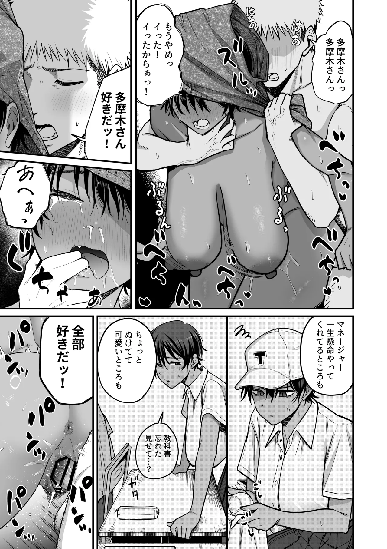 褐色不愛想野球部マネージャーの弱み握った - page48
