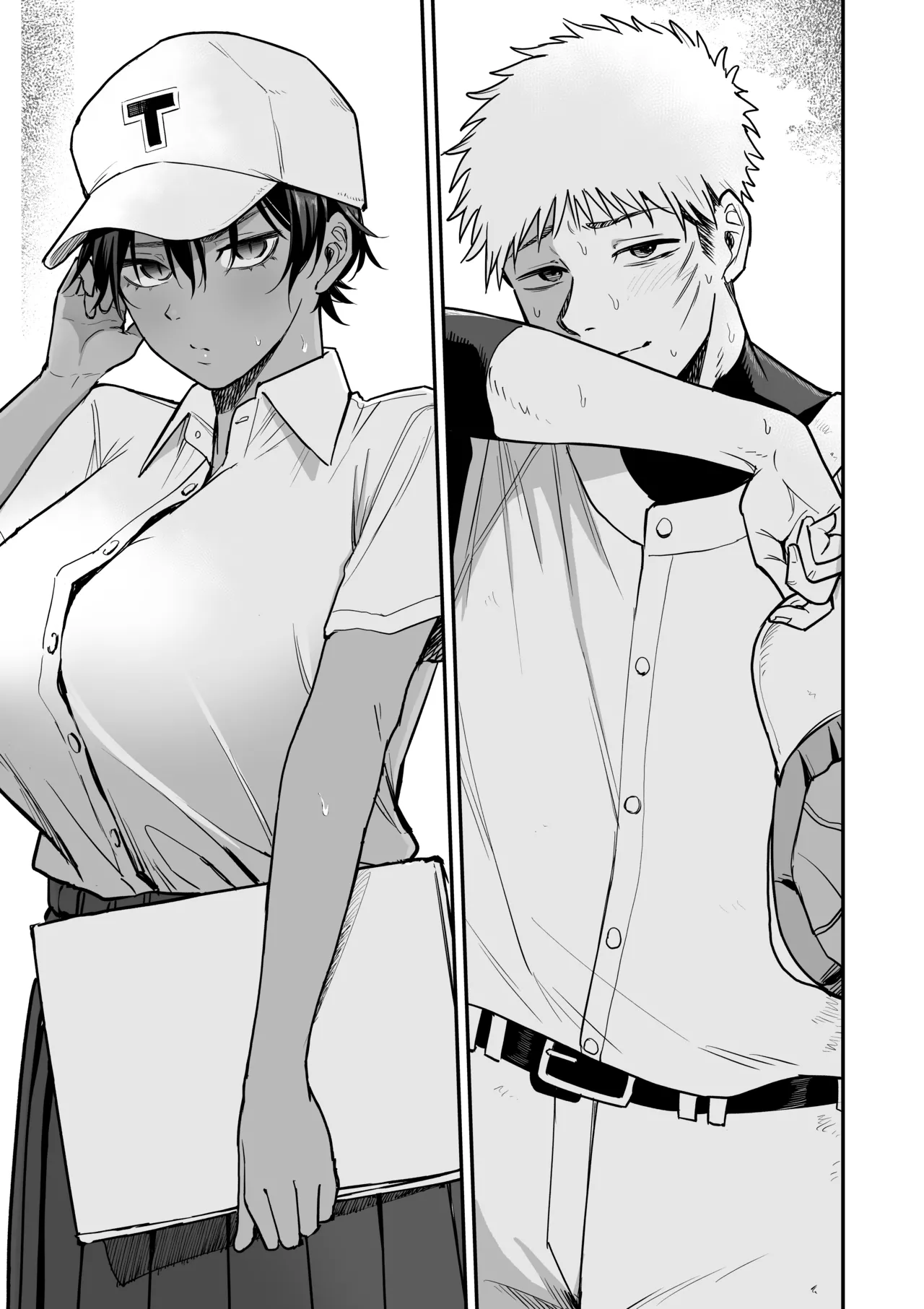 褐色不愛想野球部マネージャーの弱み握った - page54