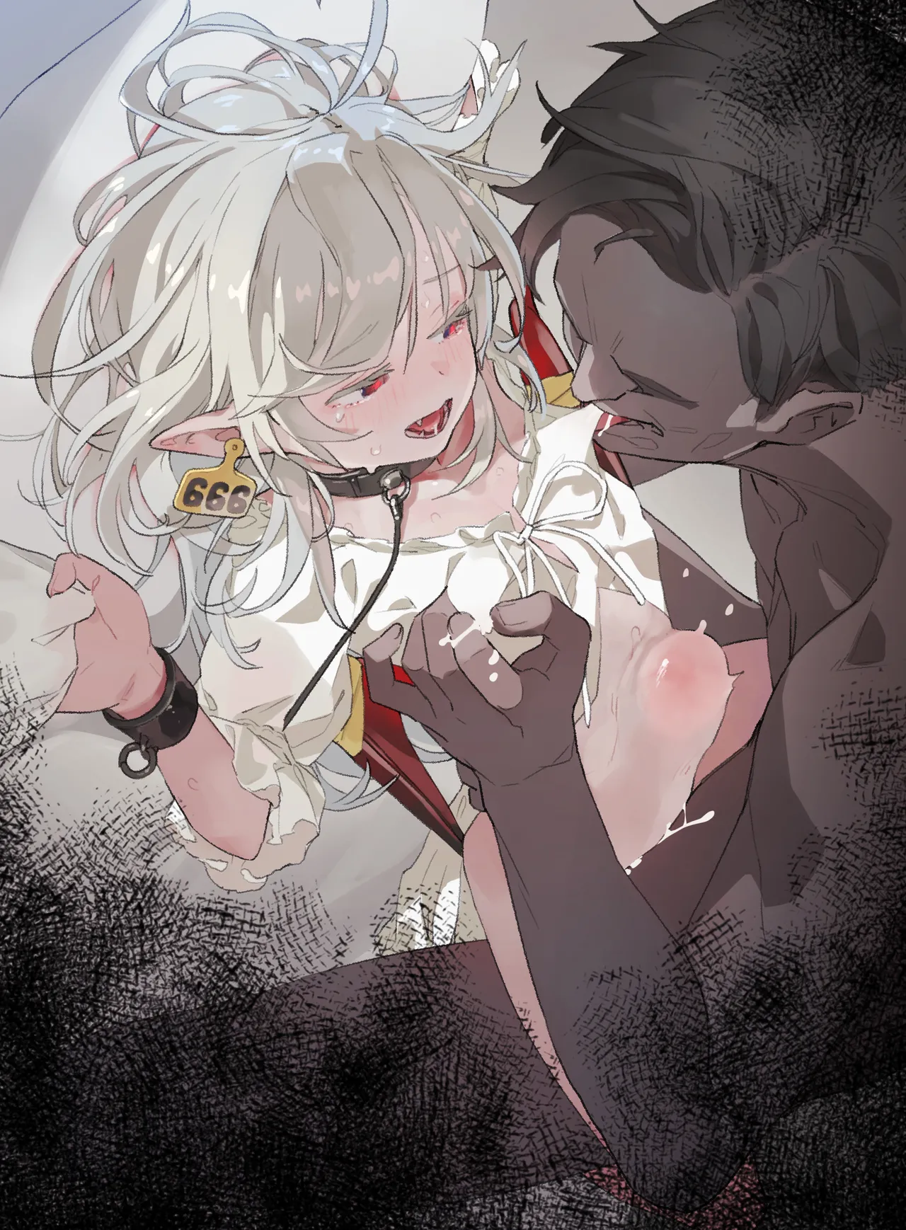 【漫画(JP/EN)】囚われの吸血鬼Elika 調〇乳首責め&快楽堕ち【漫画4p・イラスト1枚+差分・デザインラフ】