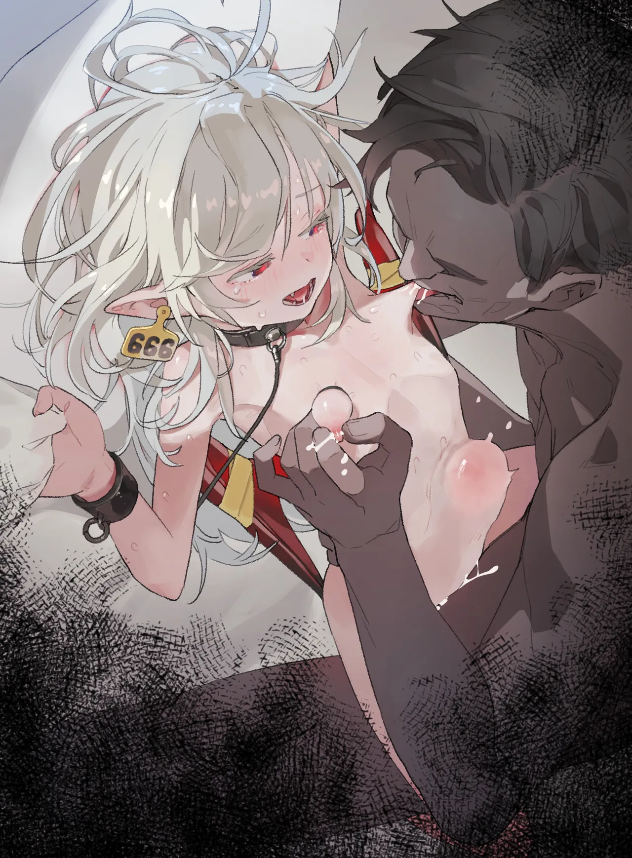 【漫画(JP/EN)】囚われの吸血鬼Elika 調〇乳首責め＆快楽堕ち【漫画４ｐ・イラスト1枚+差分・デザインラフ】 - page2