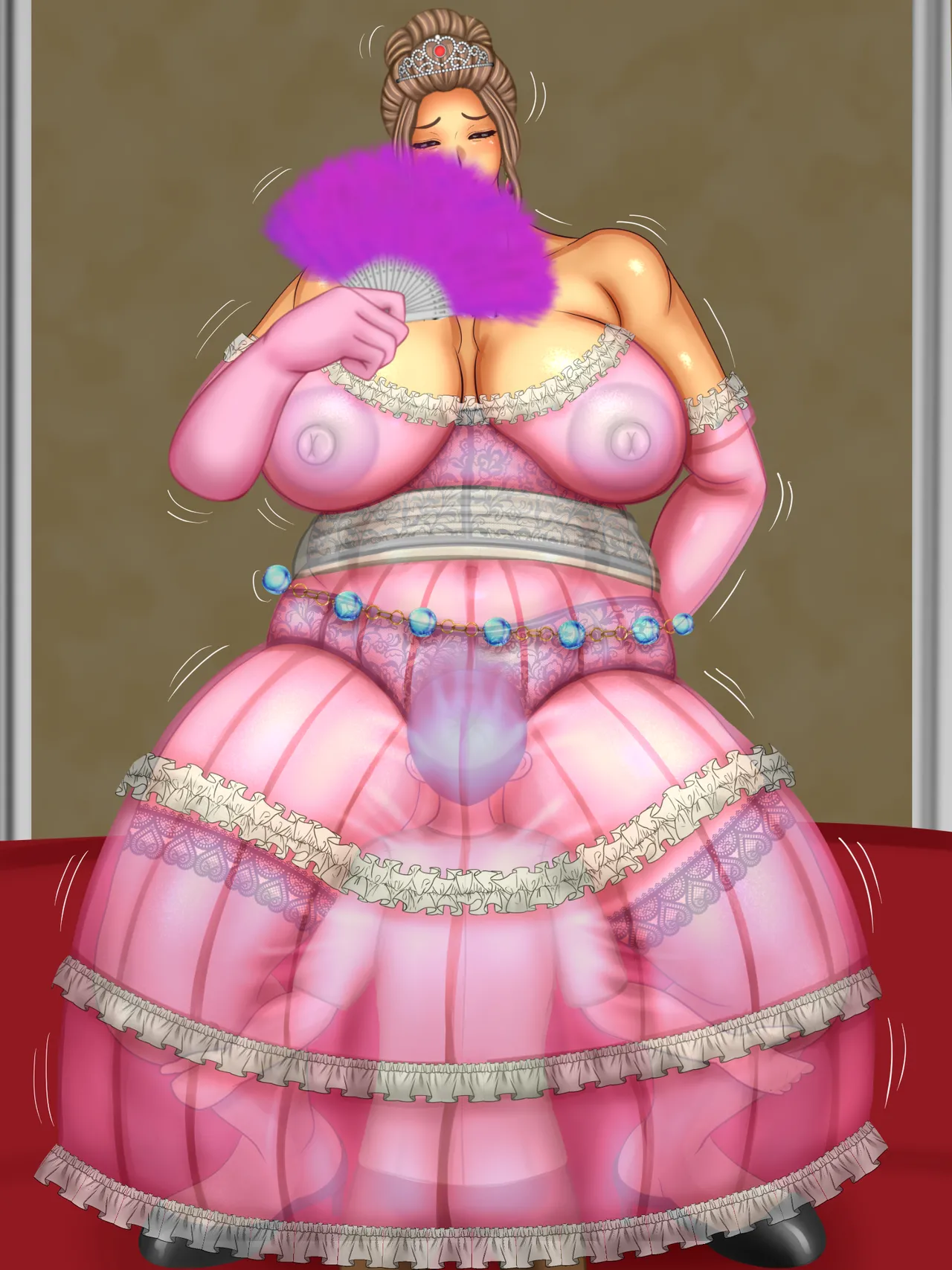 気高き王妃のドレスの中はむっちりスケスケ黒下着で子種をねだる母の巨尻でした - page142