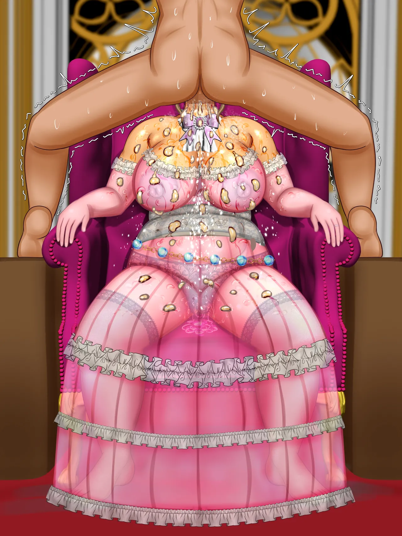 気高き王妃のドレスの中はむっちりスケスケ黒下着で子種をねだる母の巨尻でした - page160