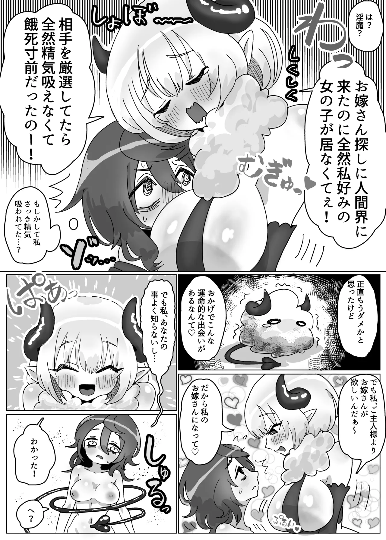 人生に絶望した無職が助けた淫魔に求婚百合乱暴される話 - page5