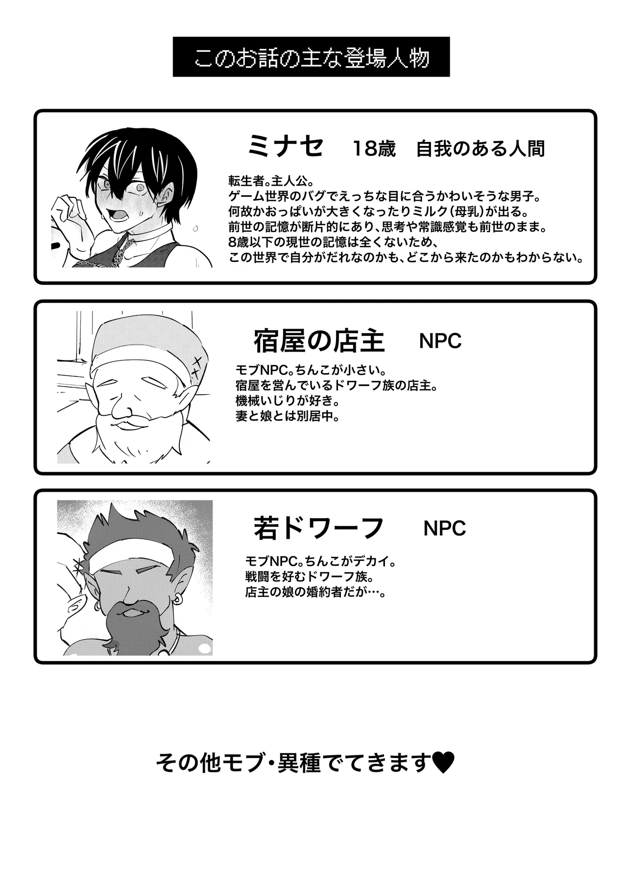 ゲーム世界に転生したらバグったモブにえっちなコトされるメス男子【宿屋エロクエスト】 - page3
