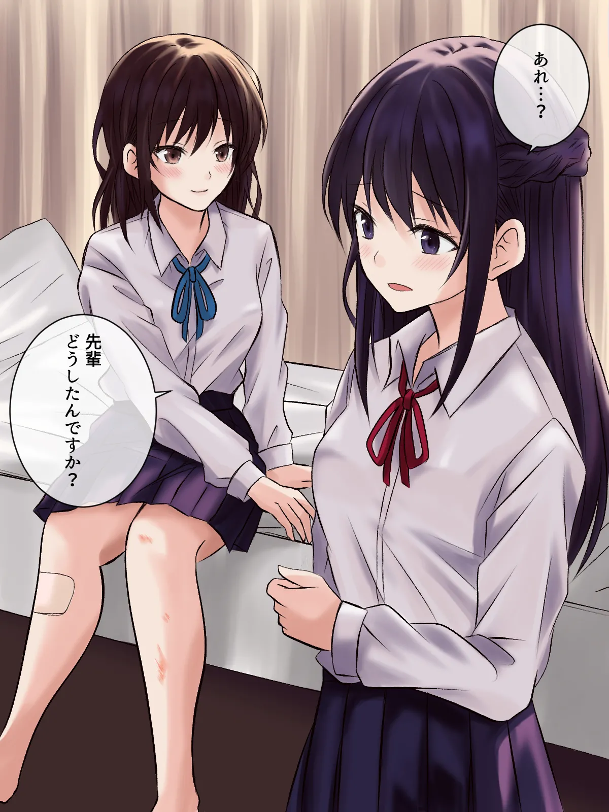 憧れの先輩と保健室で百合エッチ - page2