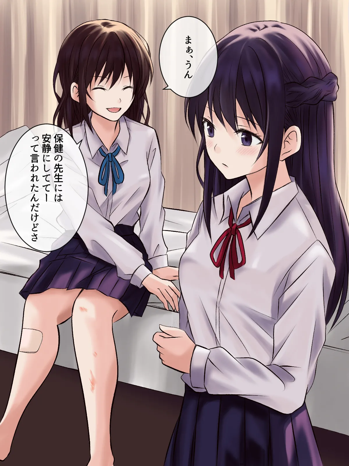 憧れの先輩と保健室で百合エッチ - page5
