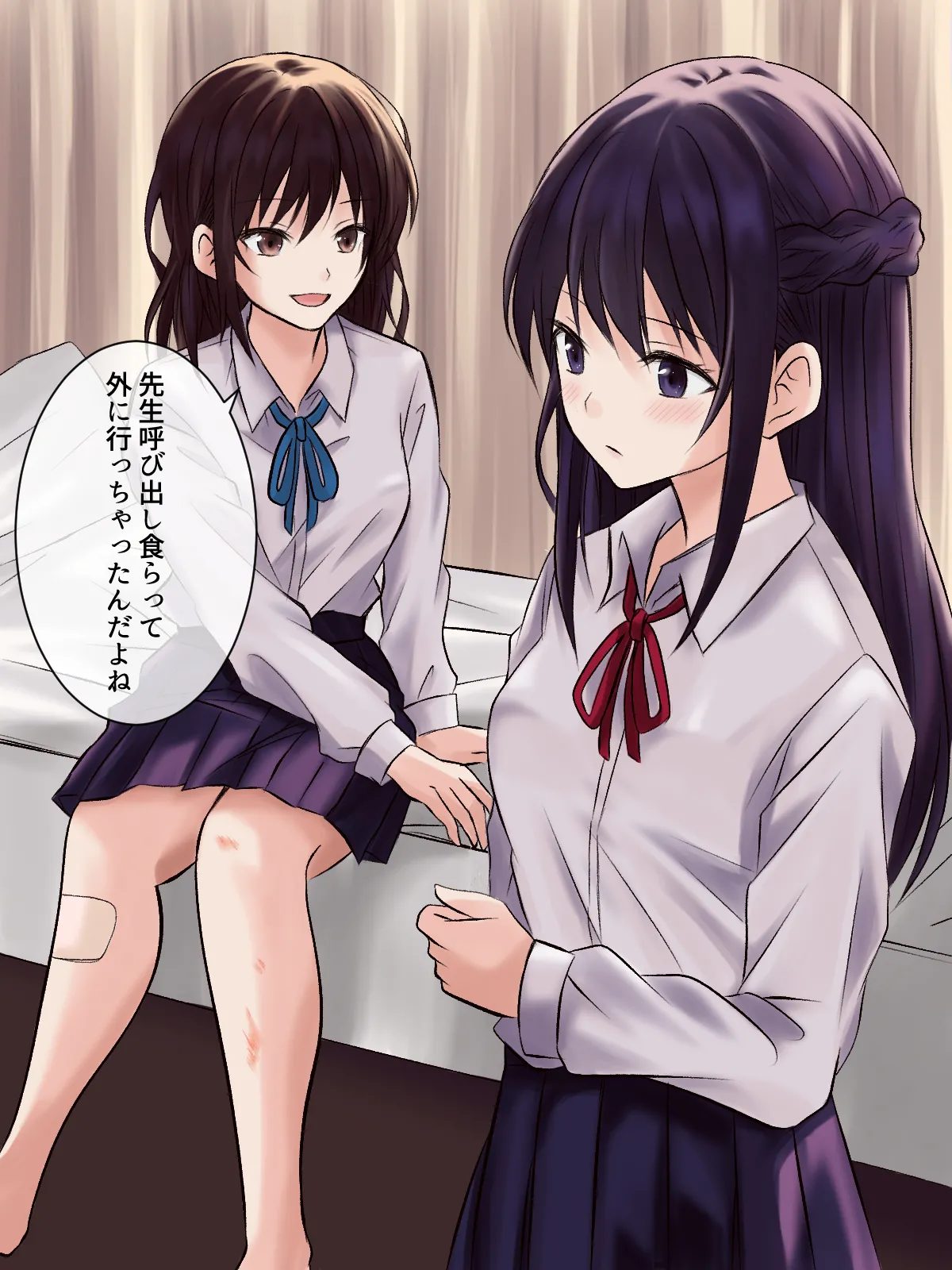 憧れの先輩と保健室で百合エッチ - page6
