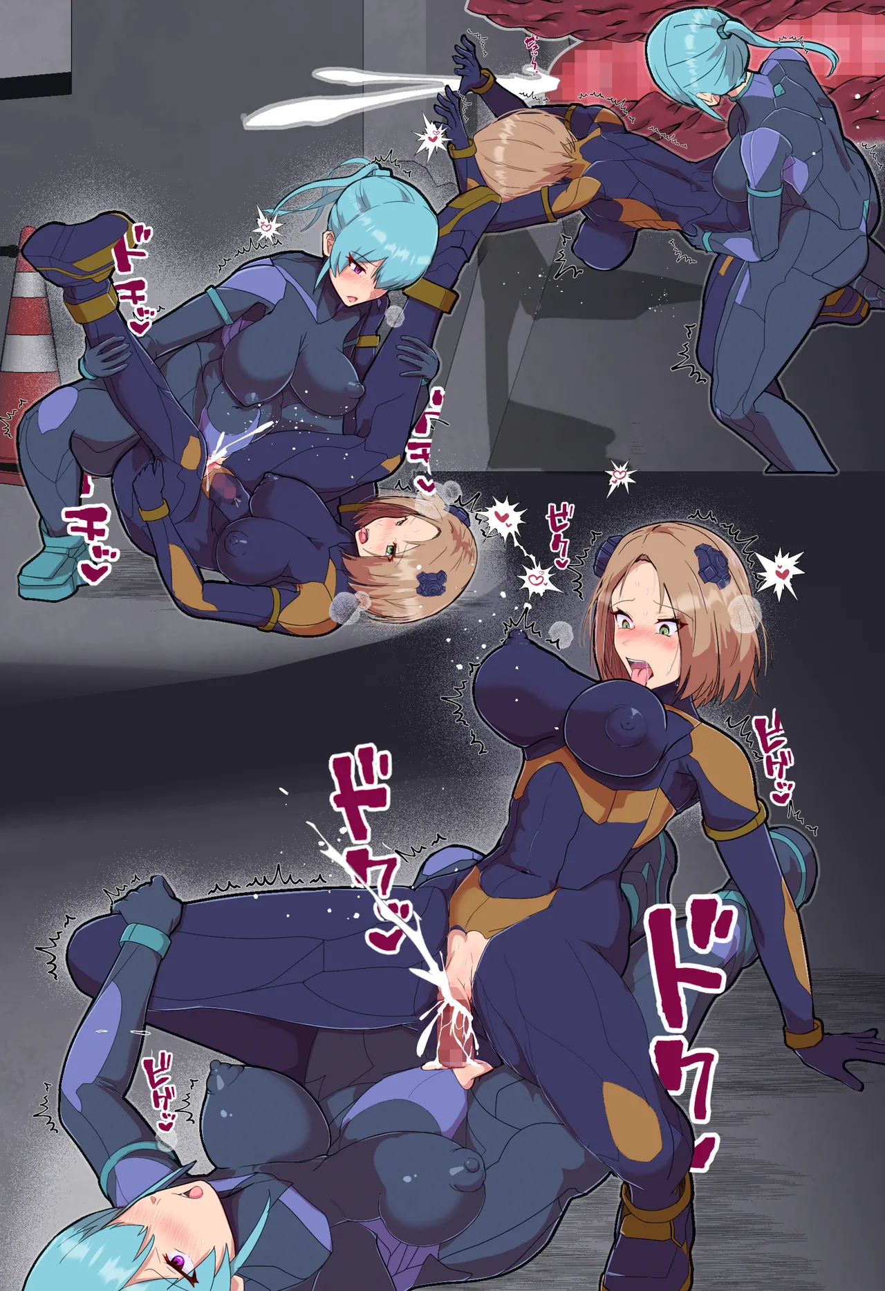 悪堕ちヒロインのふたなりチンポに彼女がNTRて戦闘員にされる話 - page47