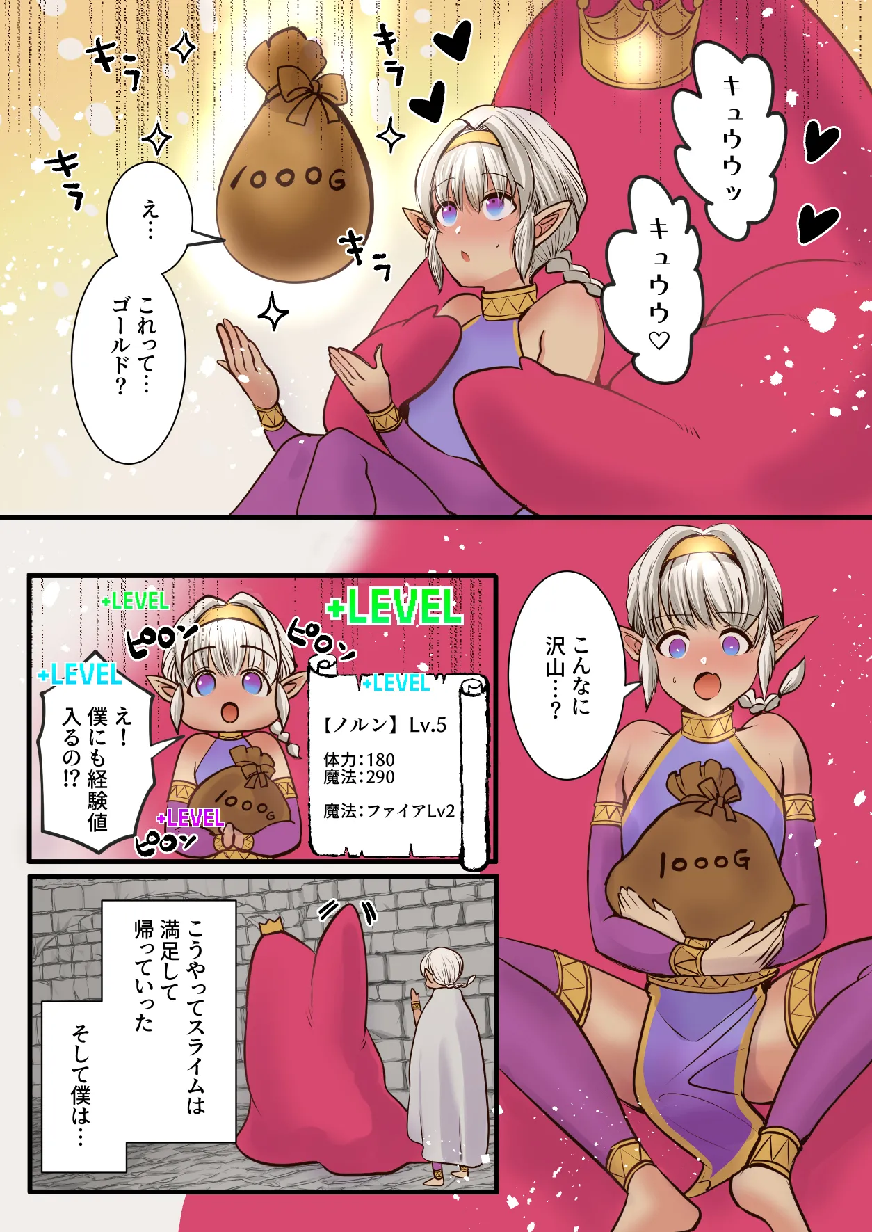 最弱褐色エルフ、モンスターと魔力授与セックスでレベルアップ - page22