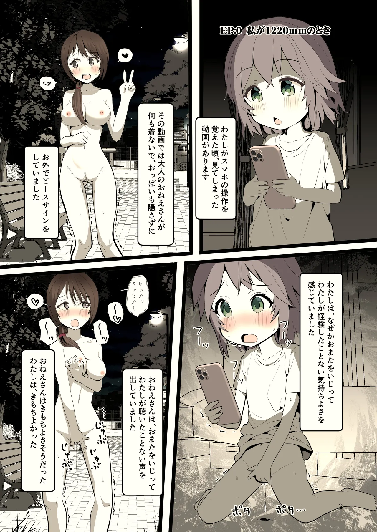 夜に露出少女は - page3
