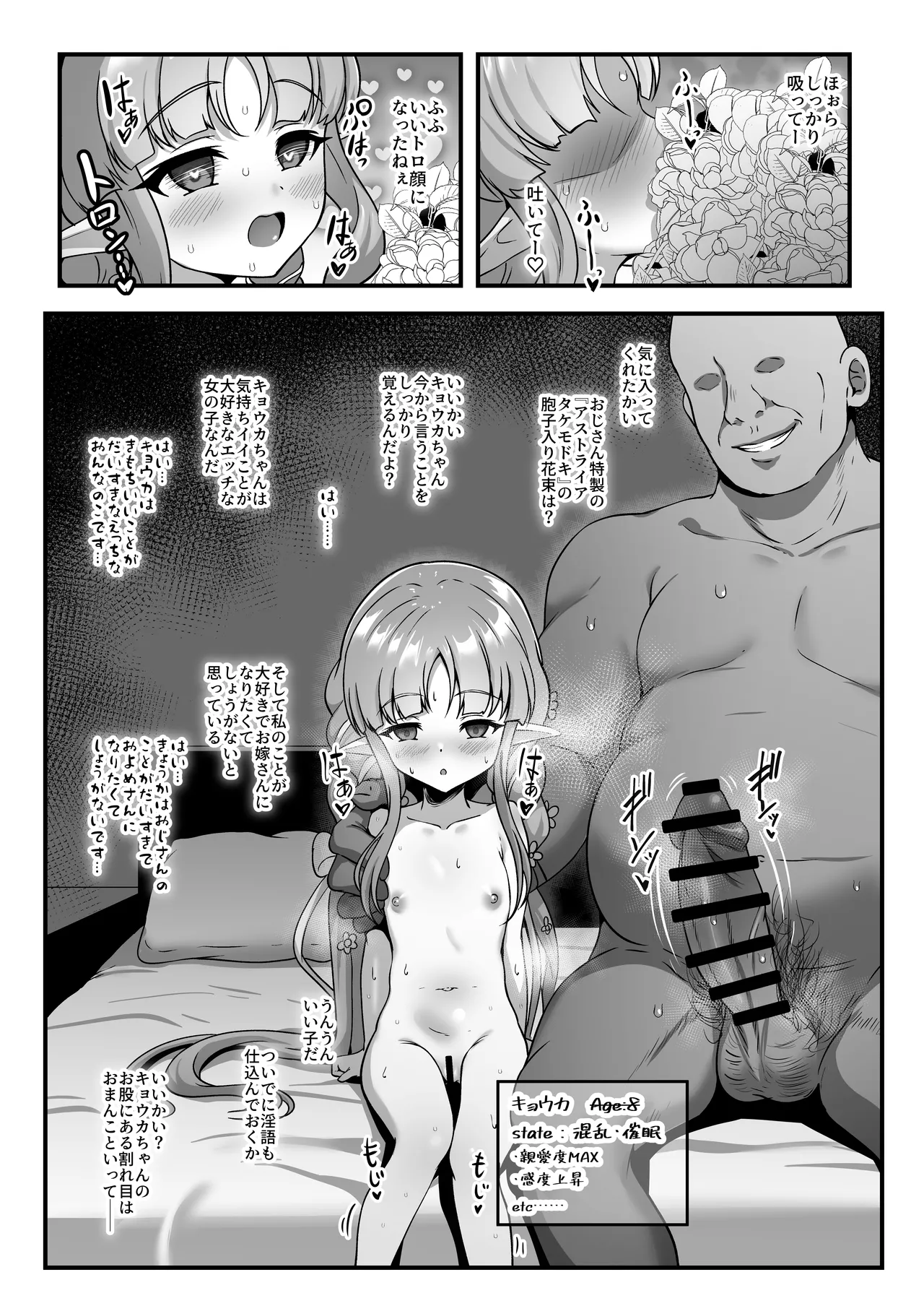 催○をかけられたキョウカちゃんがおじさんのお嫁さんにされちゃう話 - page2