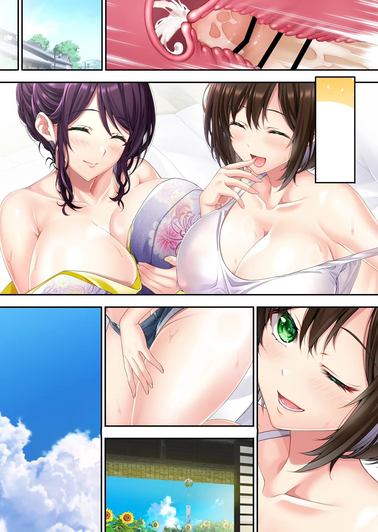 耳舐め姉妹しっぽり射精性活-出会って即ズボッ！！爆乳美人幼馴染みのお姉さんズは舌の感度が69倍のド変態♪-コミック版 - page41