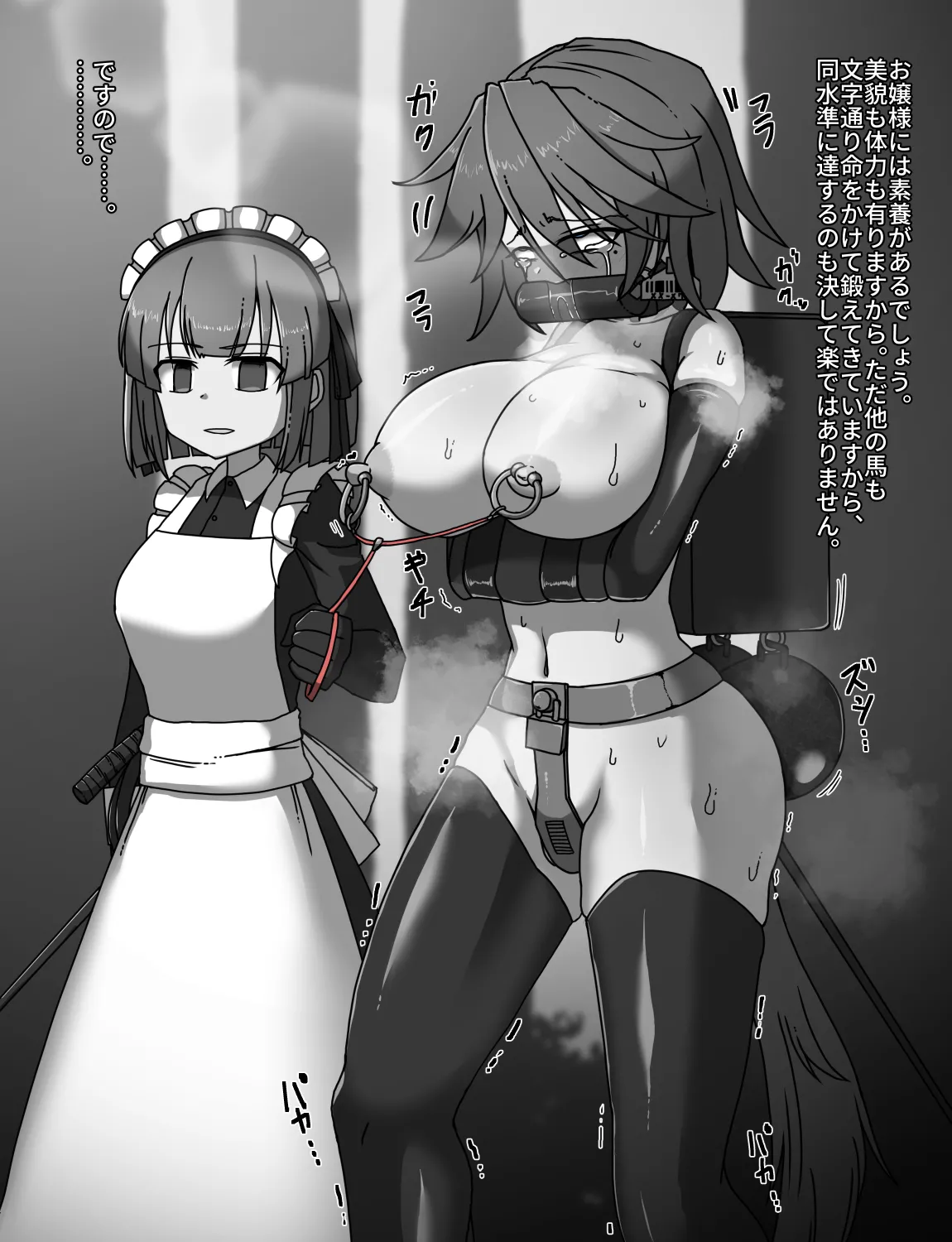 メイドとお嬢様 + 王国貴族の館～ラバーメイド完全拘束調教～ - page106