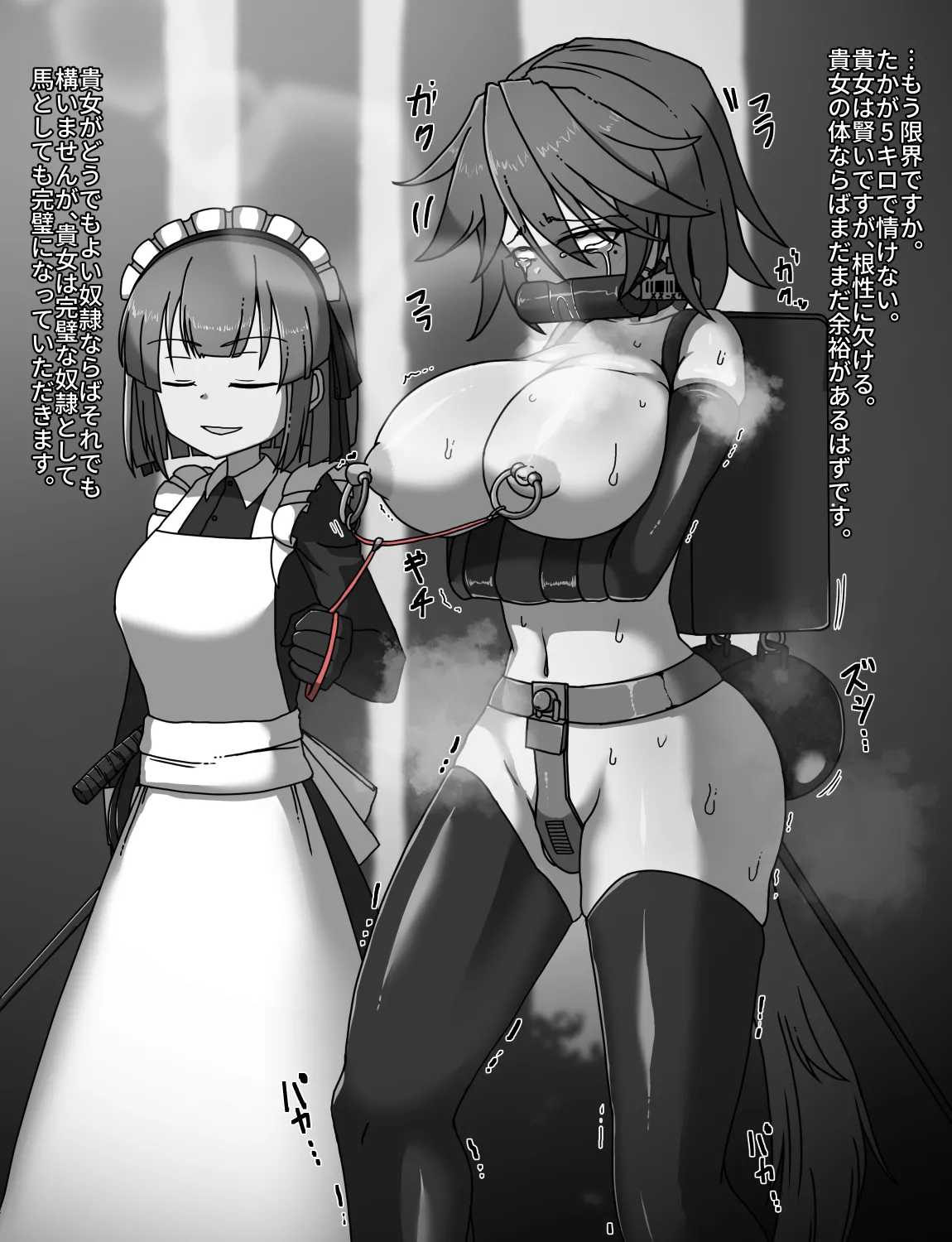 メイドとお嬢様 + 王国貴族の館～ラバーメイド完全拘束調教～ - page112